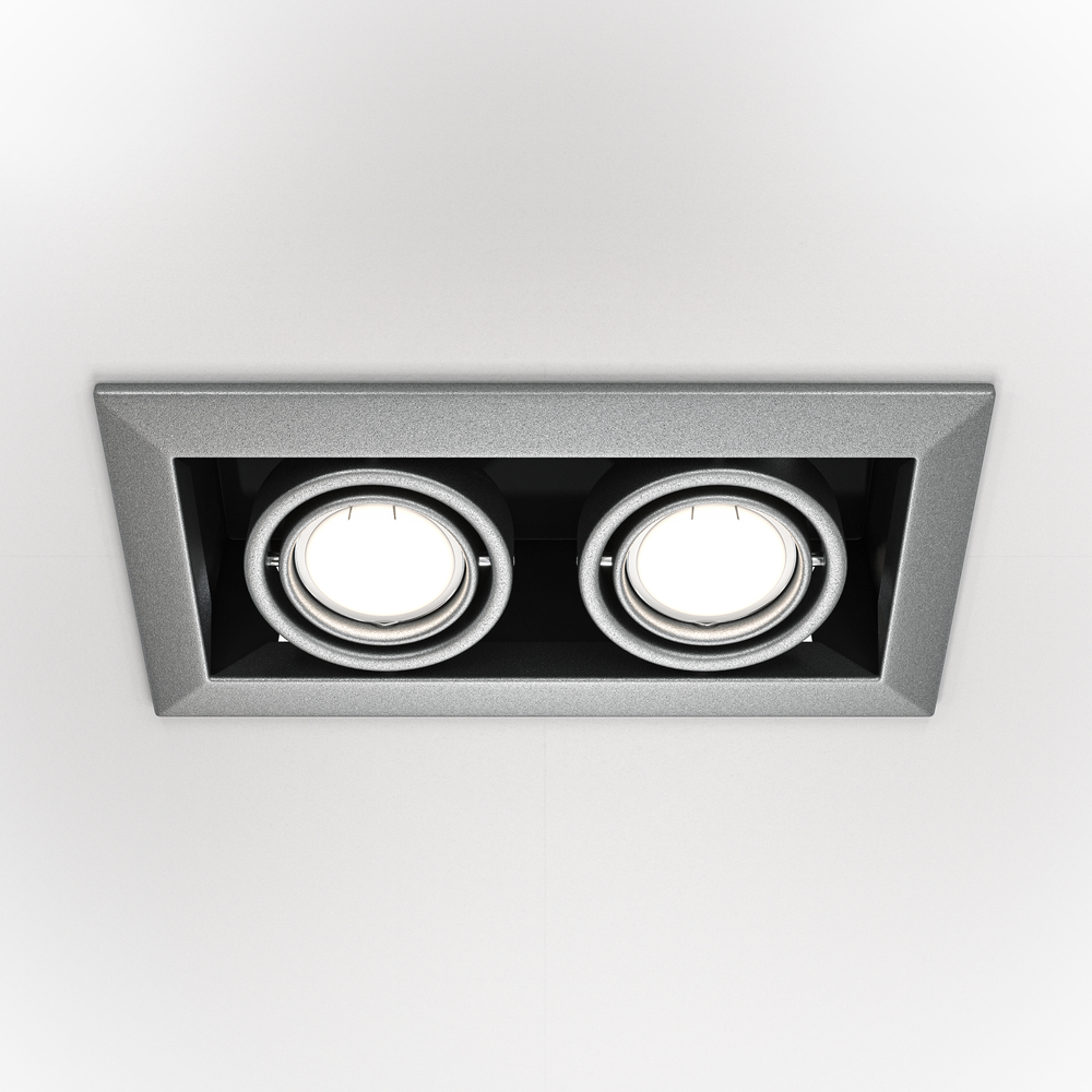 Встраиваемый светильник Maytoni Metal Modern GU10 2x10Вт DL008-2-02-S