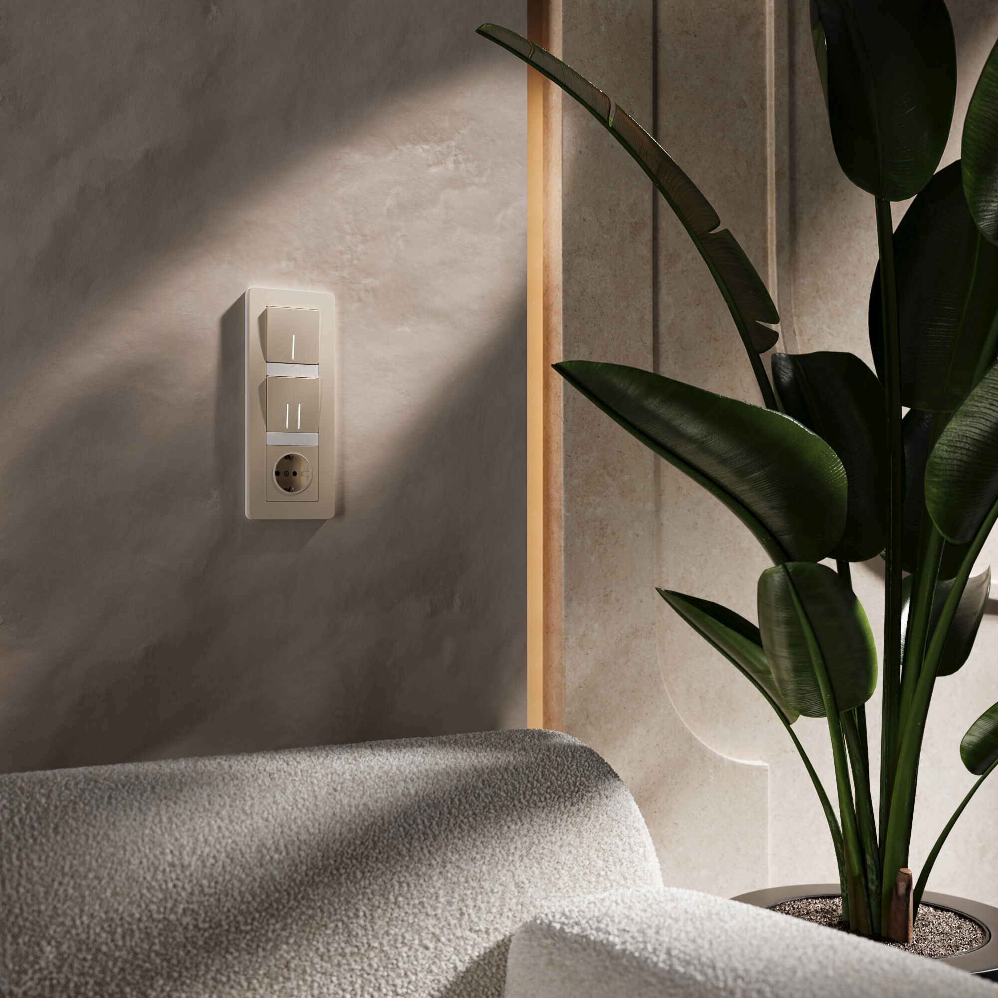 Рамка на 3 поста Split (айвори/белый, soft-touch) Werkel