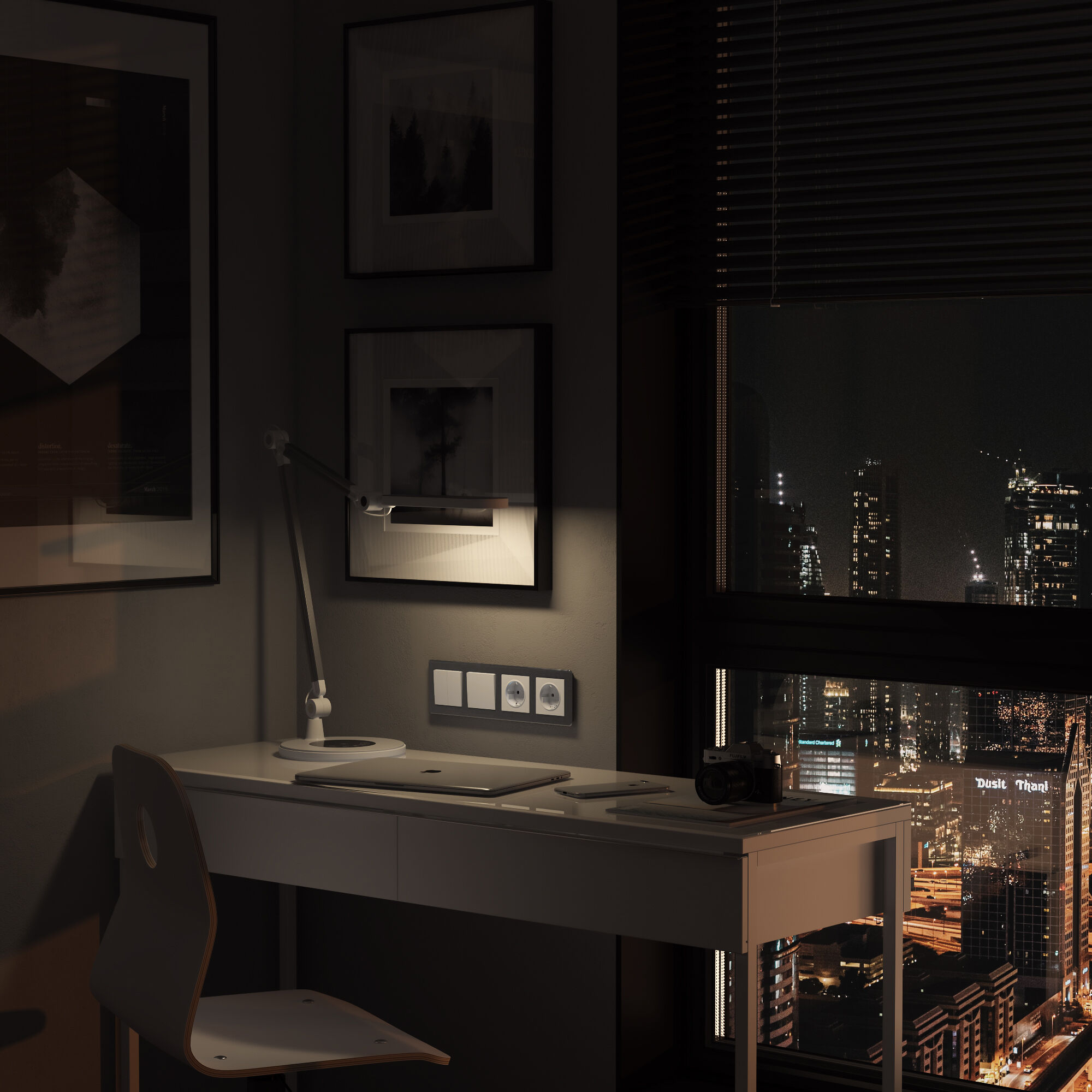 Рамка на 4 поста Acrylic (графит) Werkel