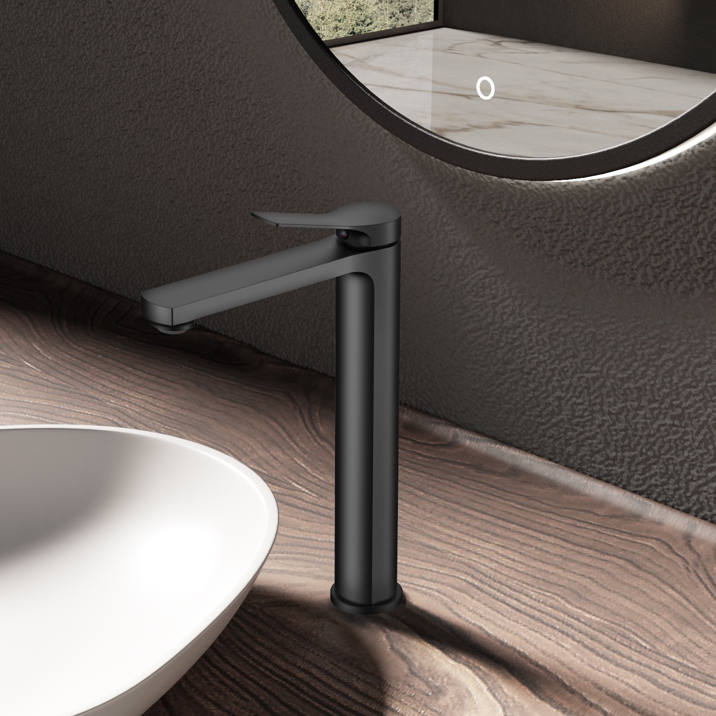 Смеситель Vincea Arco VBF-4AR02MB на столешницу черный