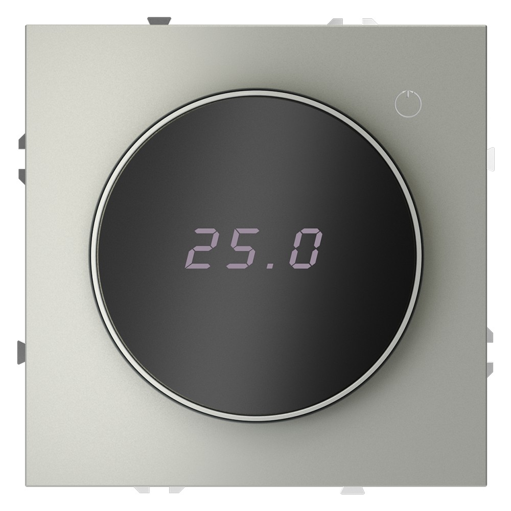 Терморегулятор электронный VOLTUM S70 с индикацией и датчиком, для теплого пола, (сталь)