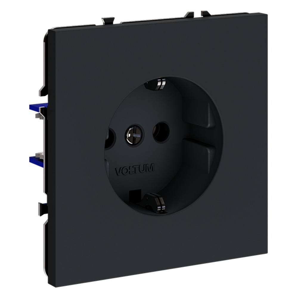 Розетка встраиваемая VOLTUM S70 с заземлением 16А, (графит)