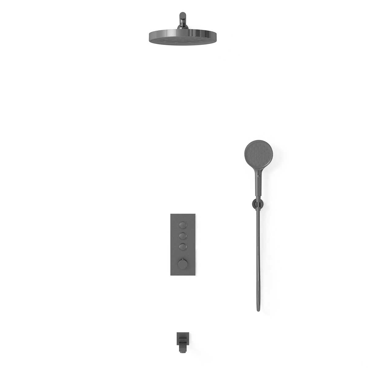 Душевая система Vincea VSFW-433TI2GM встраиваемая в стену цвет вороненая сталь