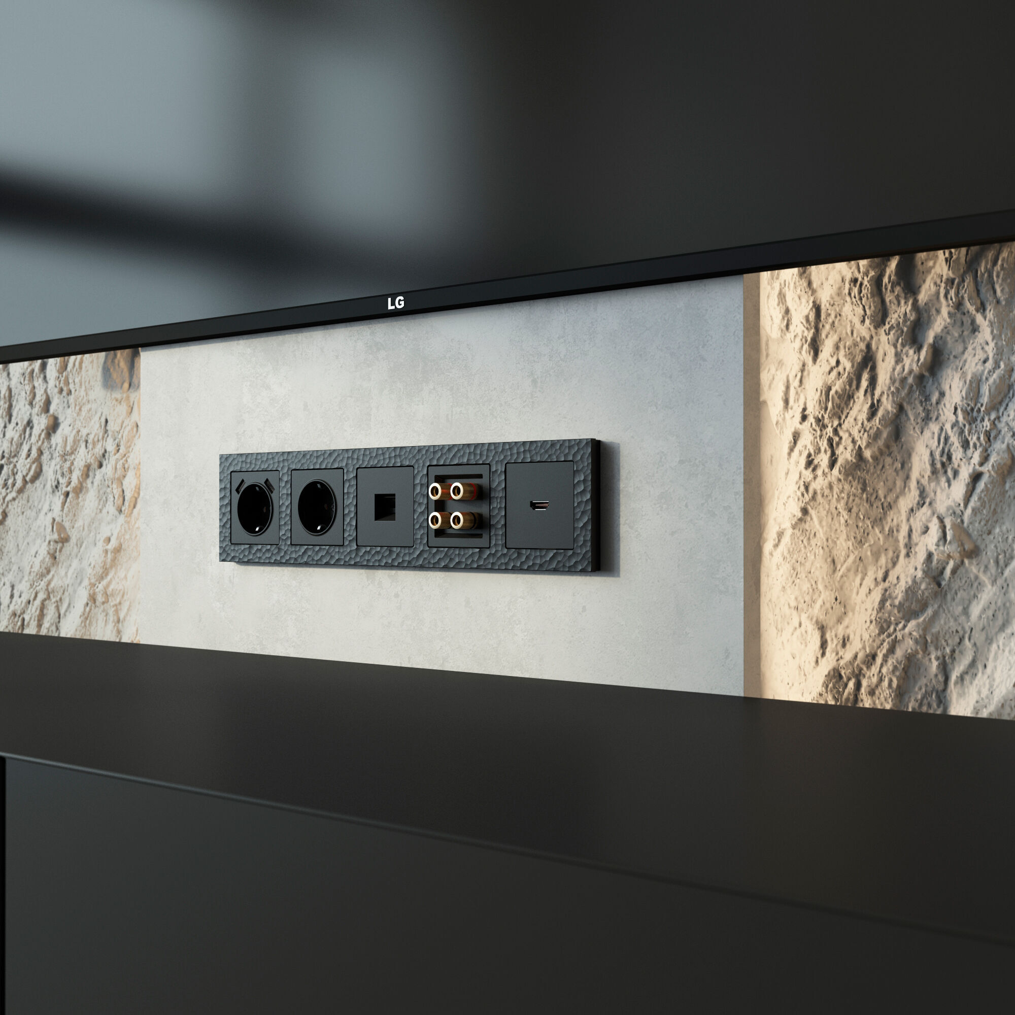 Рамка на 5 постов Hammer (черный) Werkel