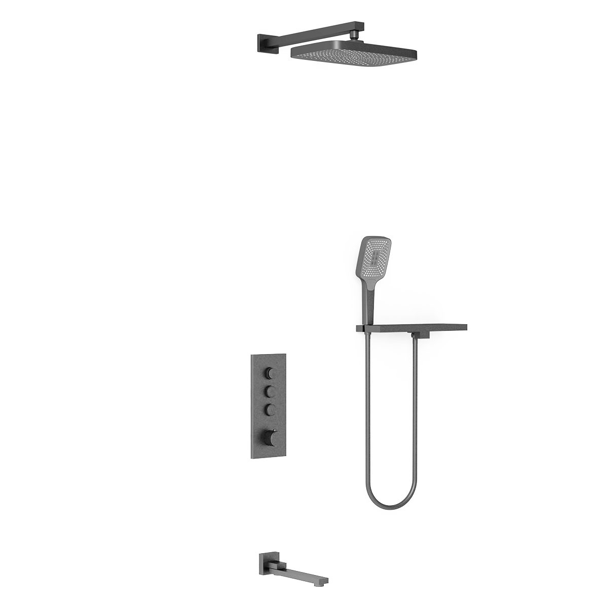 Душевая система Vincea VSFW-431T1RGM встраиваемая в стену цвет вороненая сталь