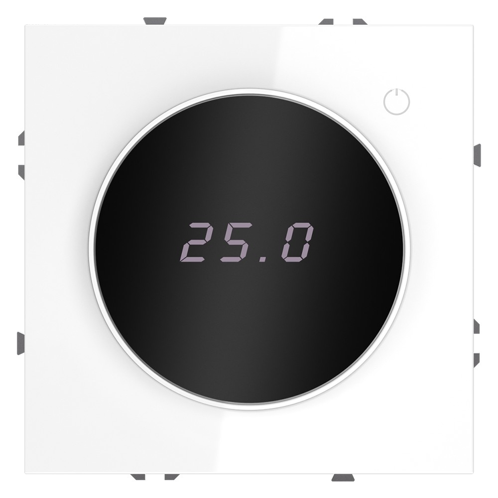 Терморегулятор электронный VOLTUM S70 с индикацией и датчиком, для теплого пола, (белый глянцевый)