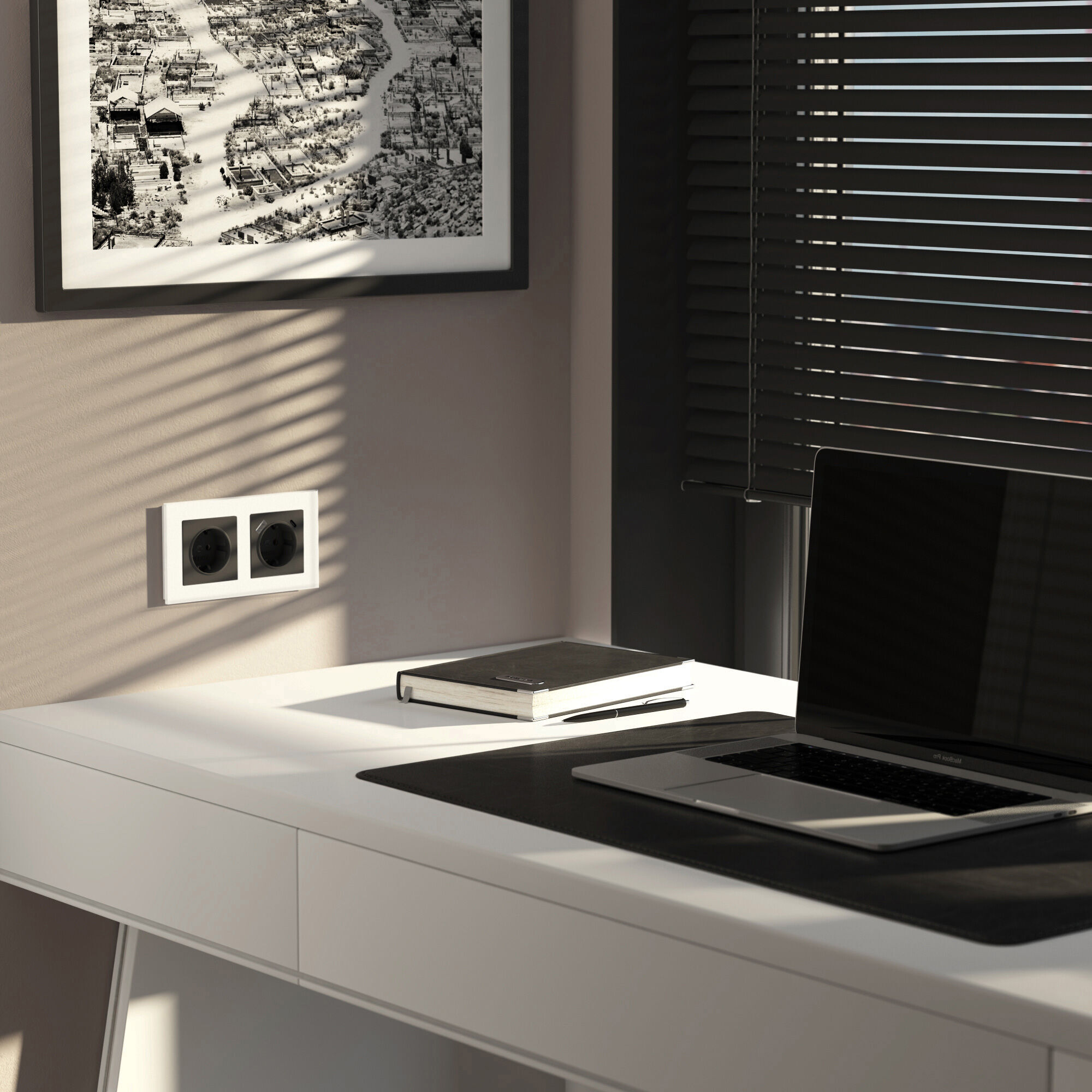 Рамка на 2 поста Senso (белый, стекло soft-touch) Werkel