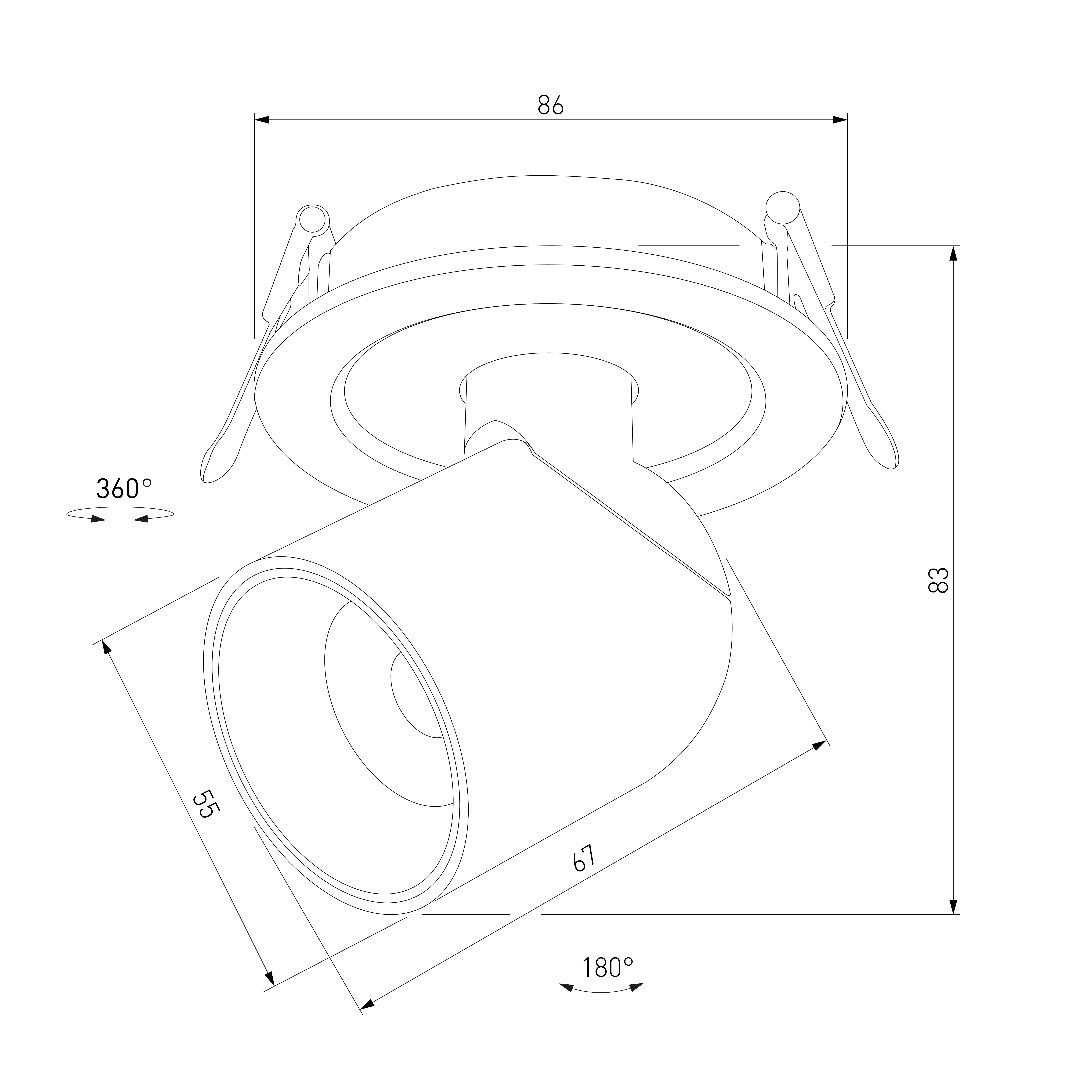 Светильник встраиваемый поворотный светодиодный Spot 7W 4000K черный Elektrostandard 25093/LED