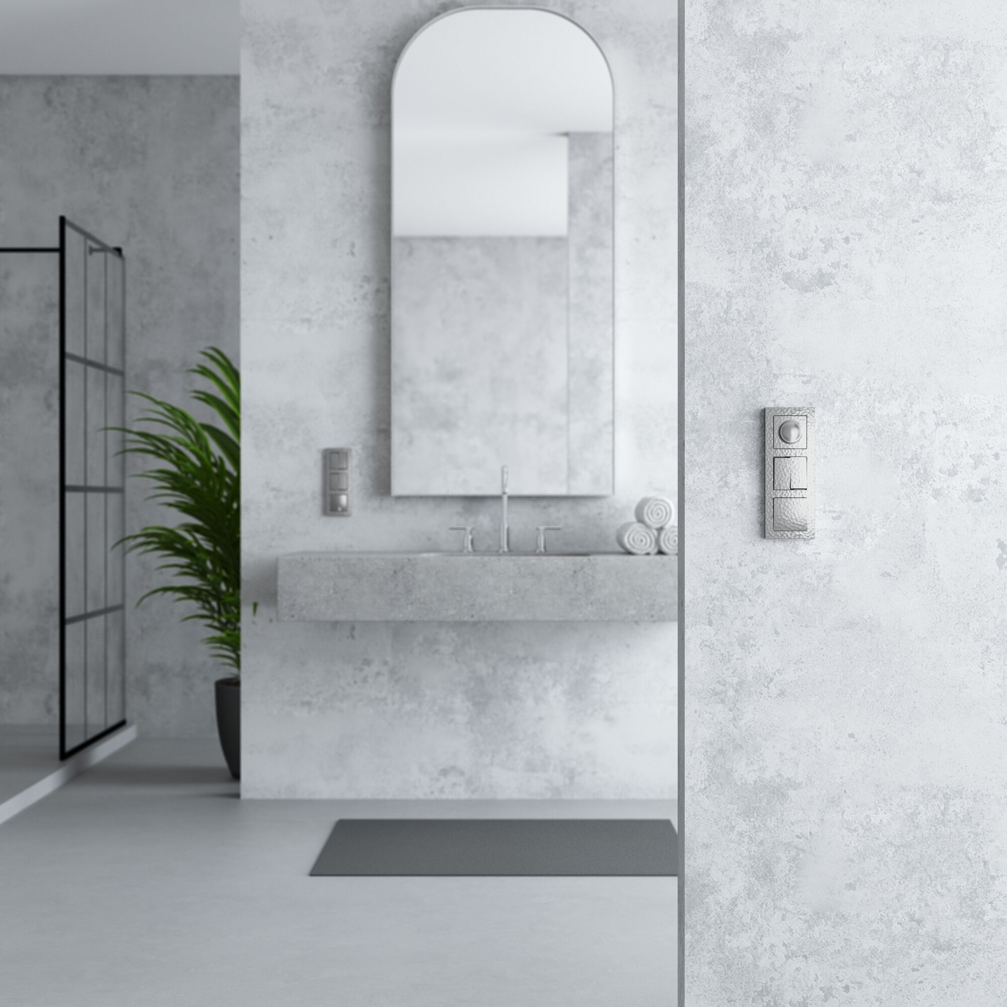 Выключатель одноклавишный (серебряный) Werkel