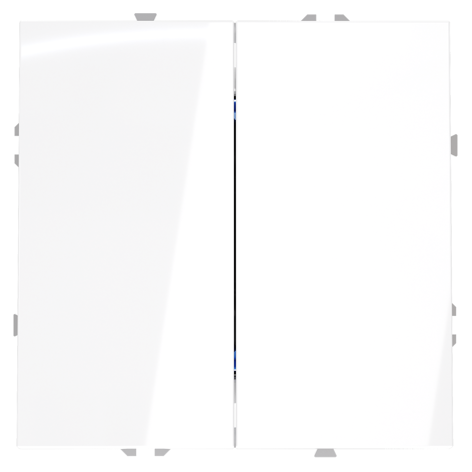 Перекрестный переключатель встраиваемый VOLTUM S70 двухклавишный 10А, (белый глянцевый)