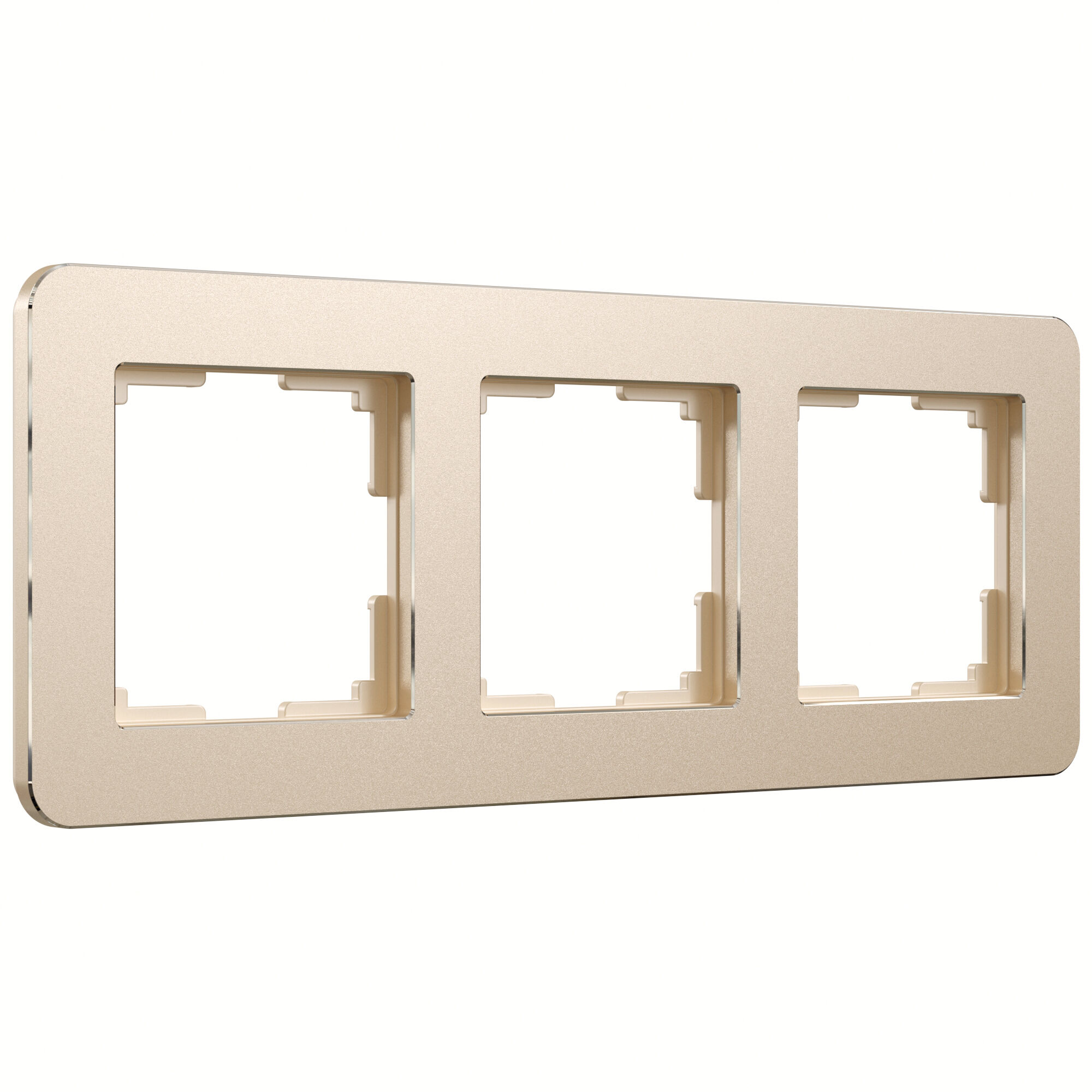 Рамка на 3 поста Platinum шампань Werkel