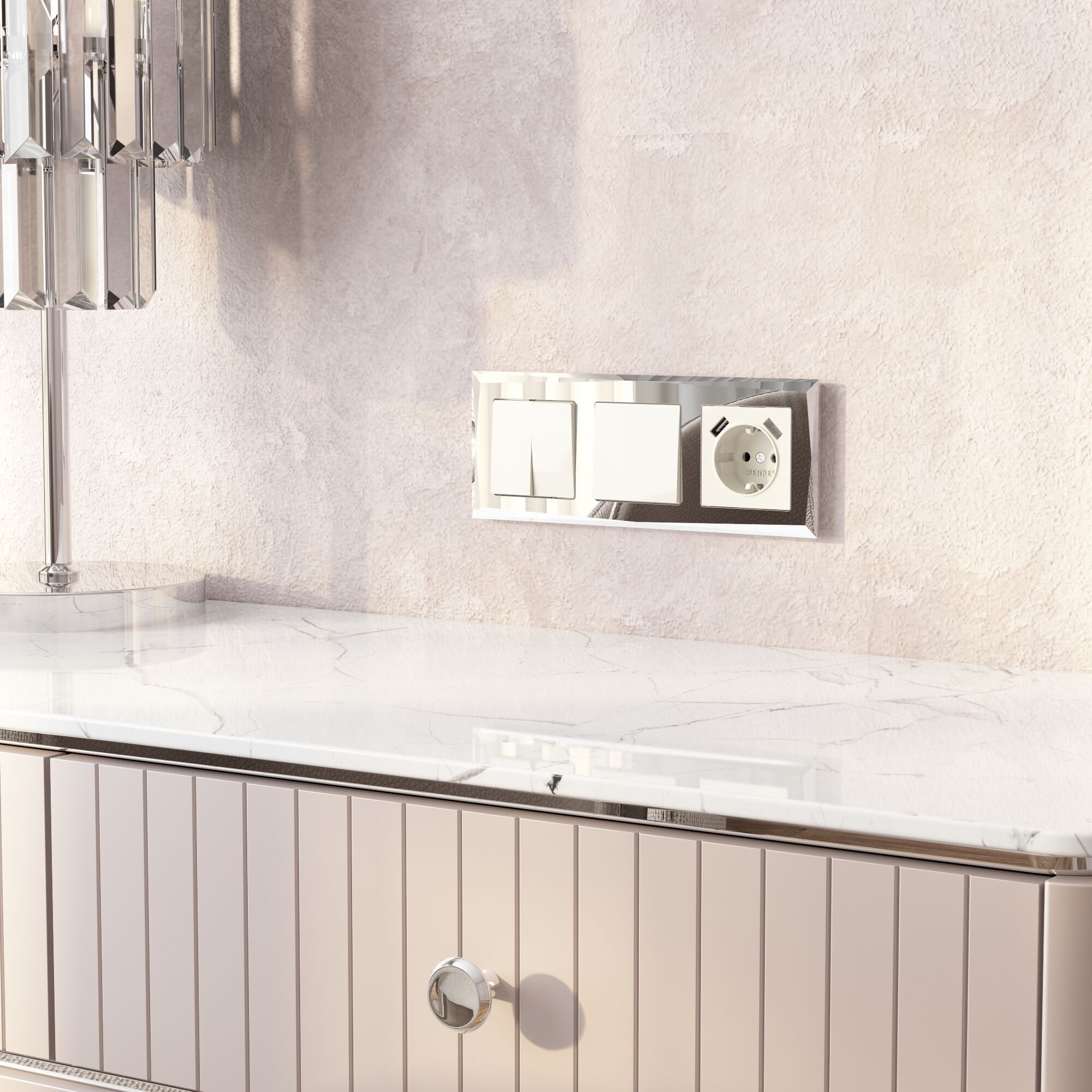 Рамка на 3 поста (зеркальный) Werkel