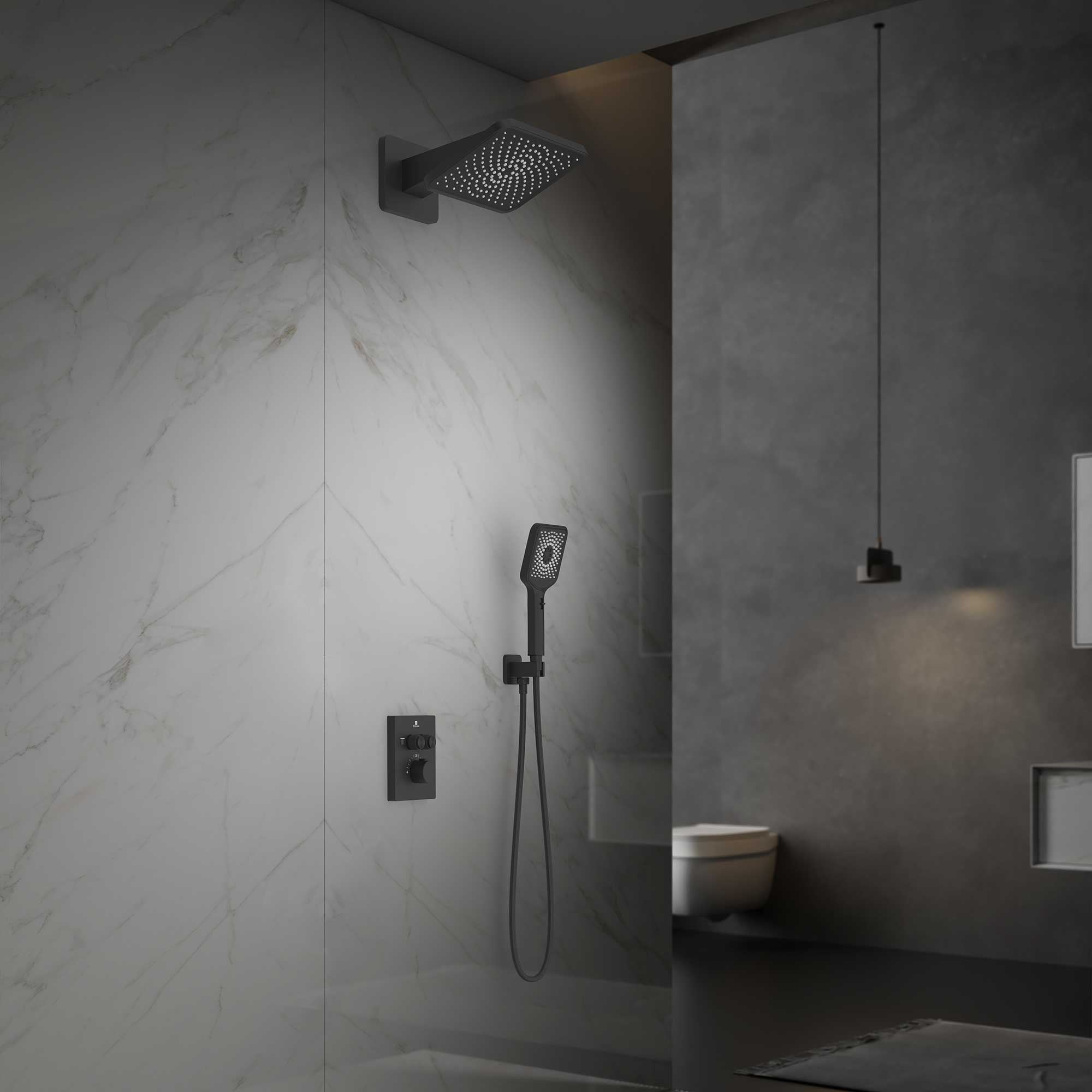 Душевая система Vincea Inspire VSFW-3I21MT4MB встраиваемая в стену цвет черный матовый
