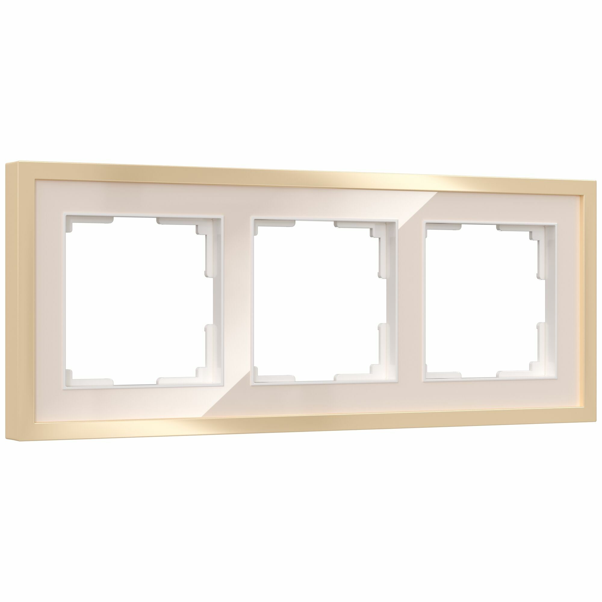 Рамка на 3 поста Baguette (айвори/латунь) Werkel