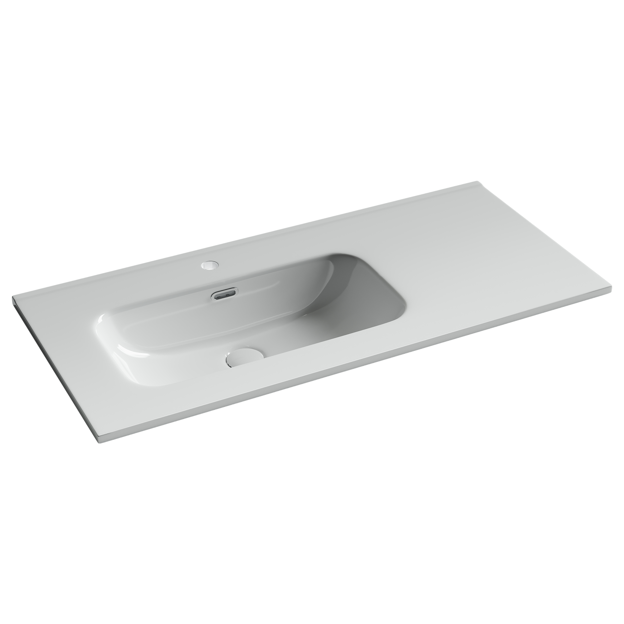 Раковина накладная мебельная, чаша слева, с отверстием под смеситель CN7003L