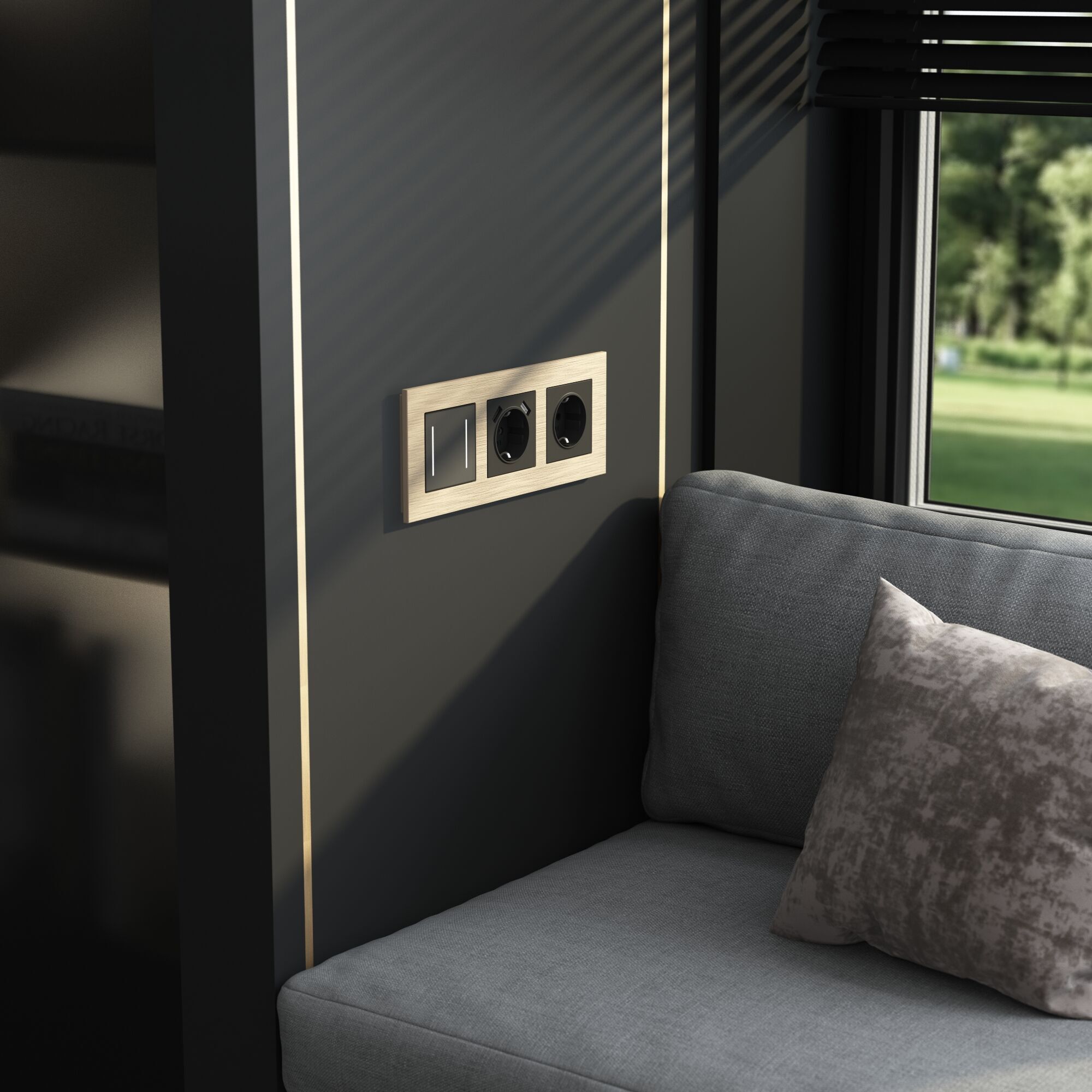 Рамка на 3 поста AluMax (шампань) Werkel