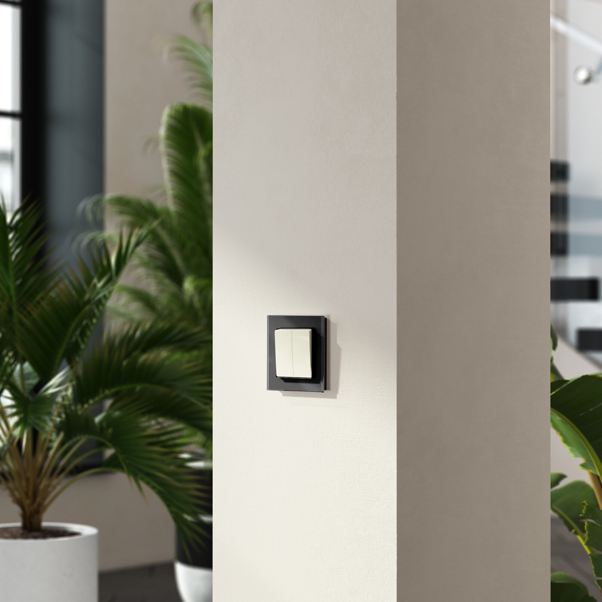 Перекрестный переключатель двухклавишный (слоновая кость) Werkel