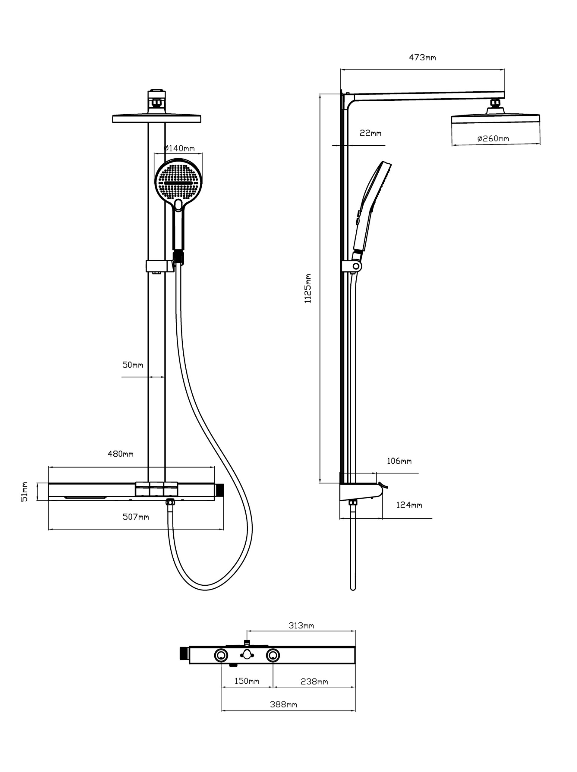 Душевая стойка Vincea Aspire VSFS-4AS1BG настенная цвет брашированное золото