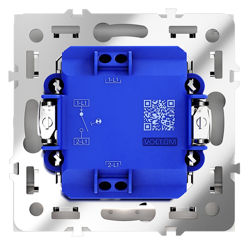 Выключатель встраиваемый VOLTUM S70 одноклавишный с подсветкой 10А, (белый матовый)