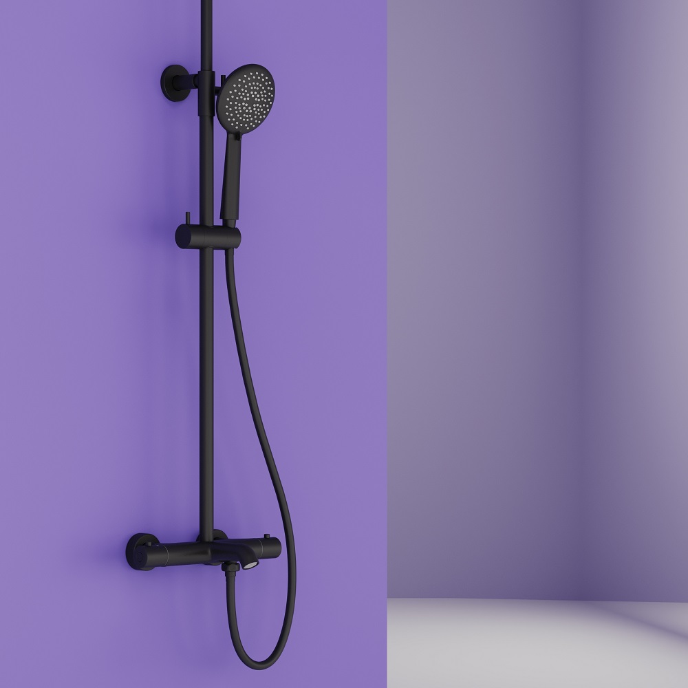 Душевая стойка Sancos Game с термостатом черный SC3001MB