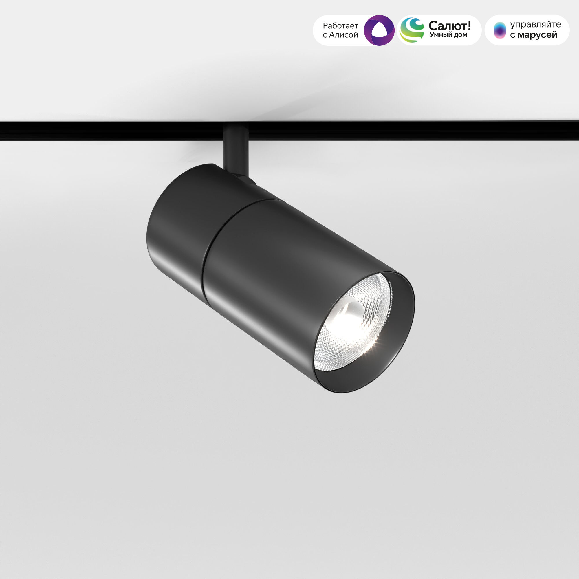 Slim Magnetic Умный трековый поворотный светильник 12W 2700-6500K Dim R02 чёрный