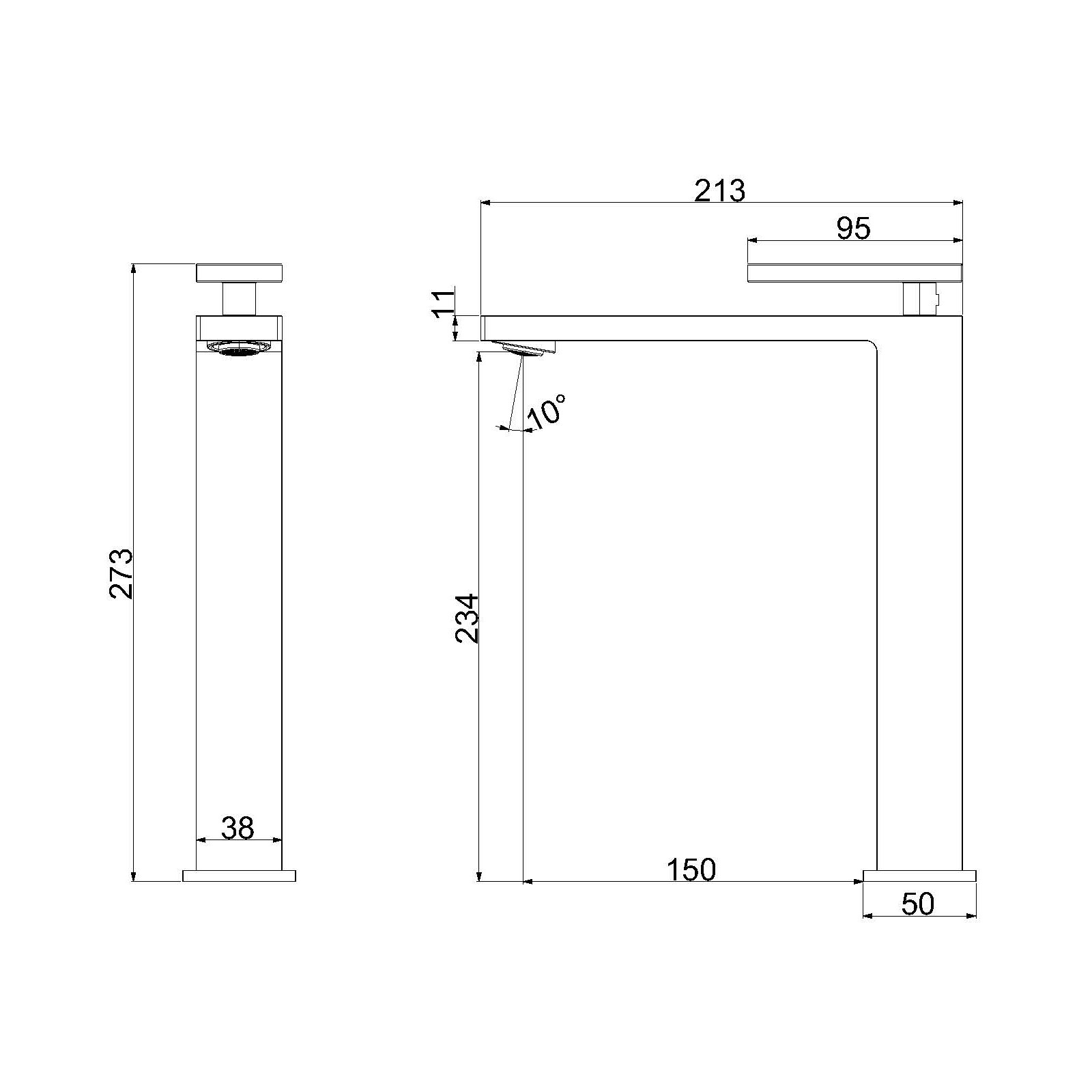 Смеситель Vincea Dice VBF-2DS2GM на столешницу/на раковину вороненая сталь