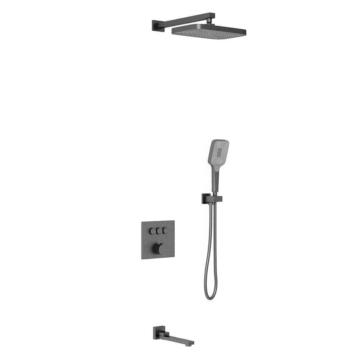 Душевая система Vincea VSFW-4311GM встраиваемая в стену цвет вороненая сталь