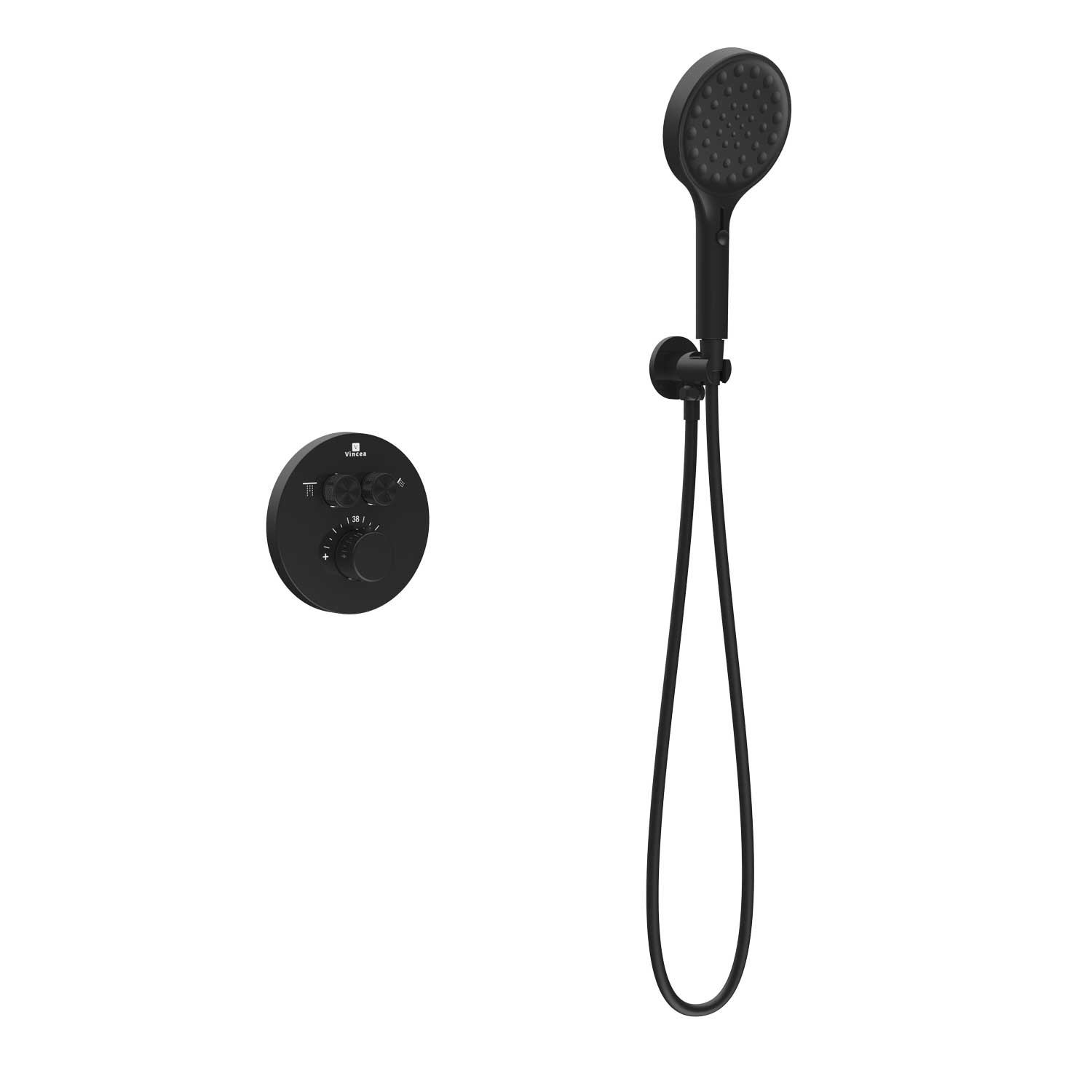Душевая система Vincea Inspire VSFW-3I22MT3MB встраиваемая в стену цвет черный матовый