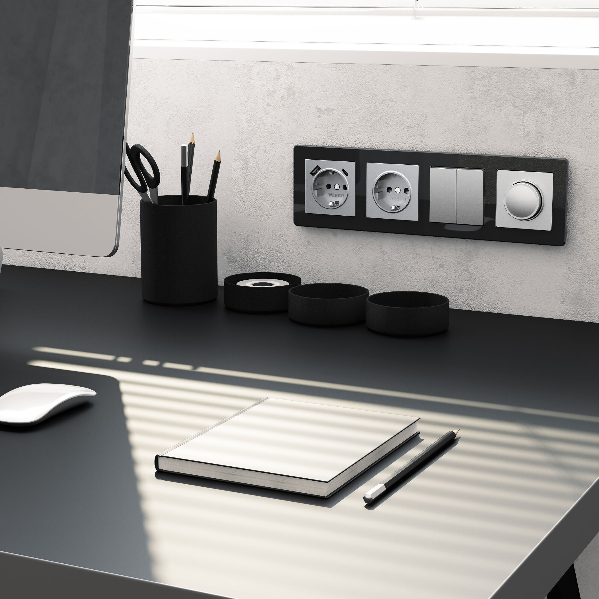 Рамка на 4 поста Acrylic (черный) Werkel