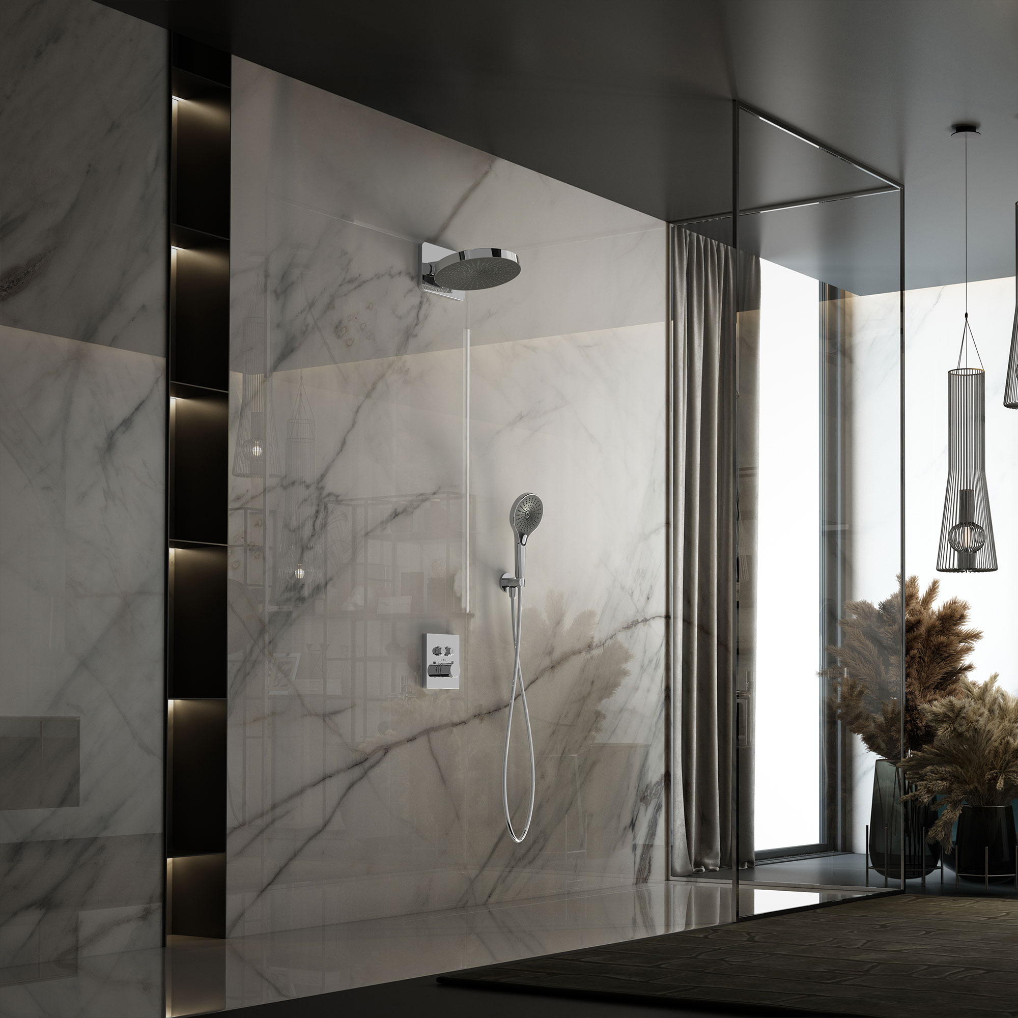 Душевая система Vincea VSFW-3I21T1CH встраиваемая в стену цвет хром