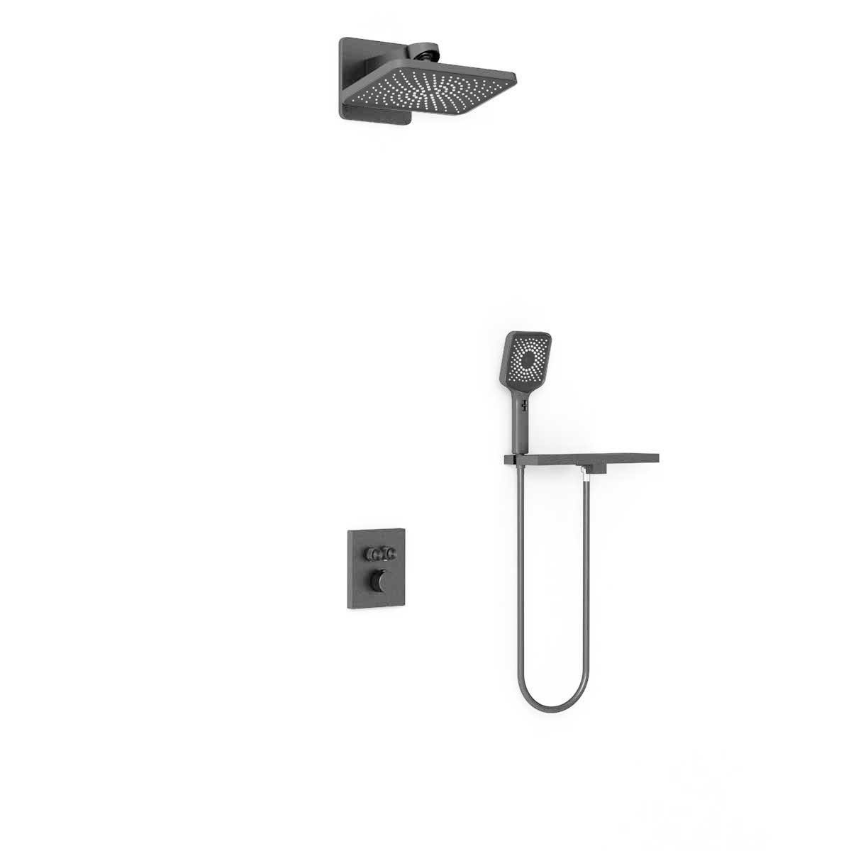 Душевая система Vincea Inspire VSFW-3I21MT4RGM встраиваемая в стену цвет вороненая сталь