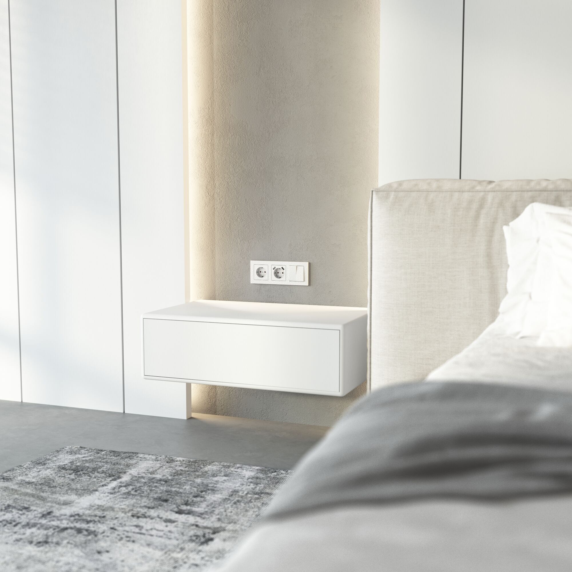 Выключатель двухклавишный (белый) Werkel