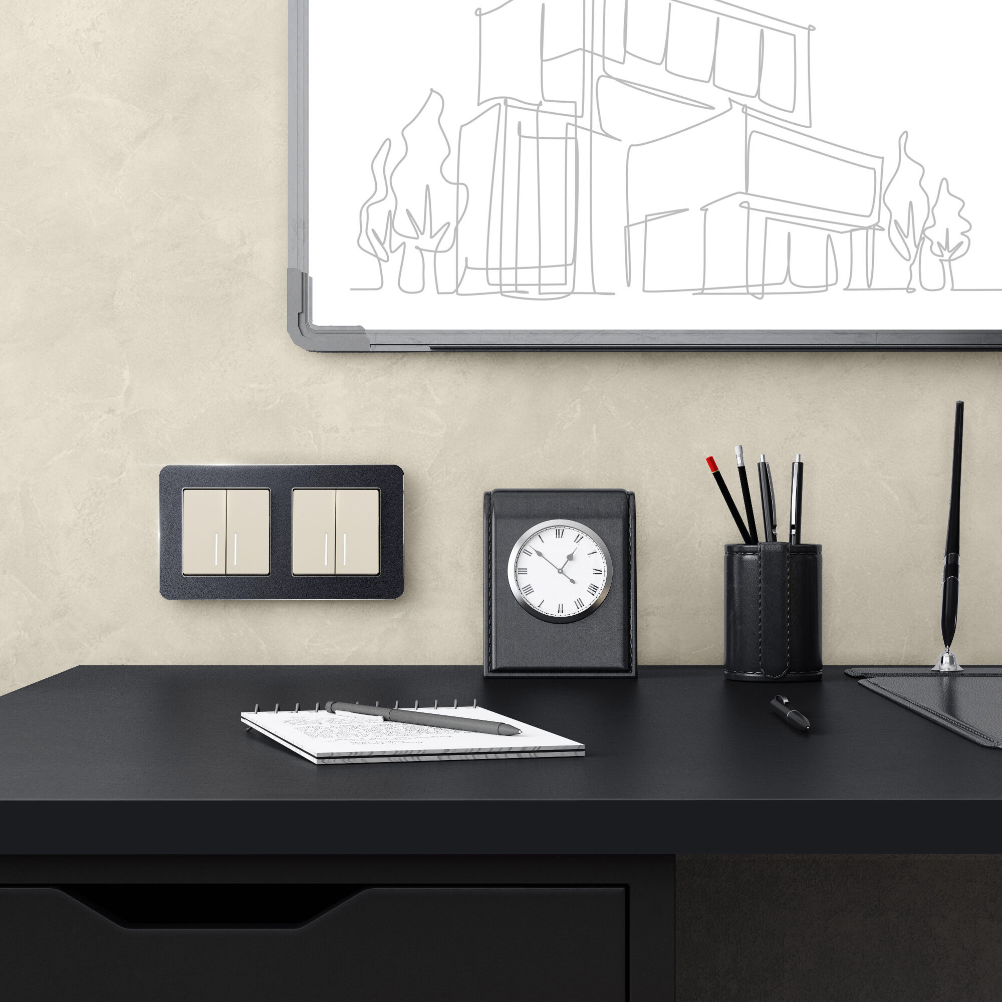 Выключатель двухклавишный с подсветкой (айвори матовый) Werkel