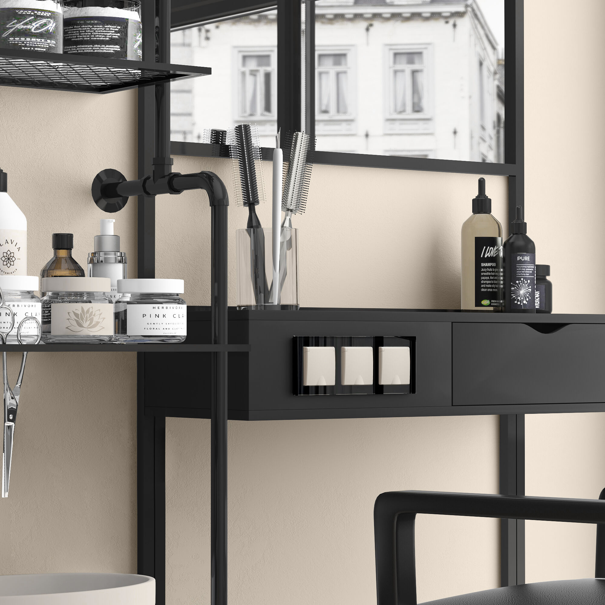 Рамка на 3 поста (черный, стекло) Werkel