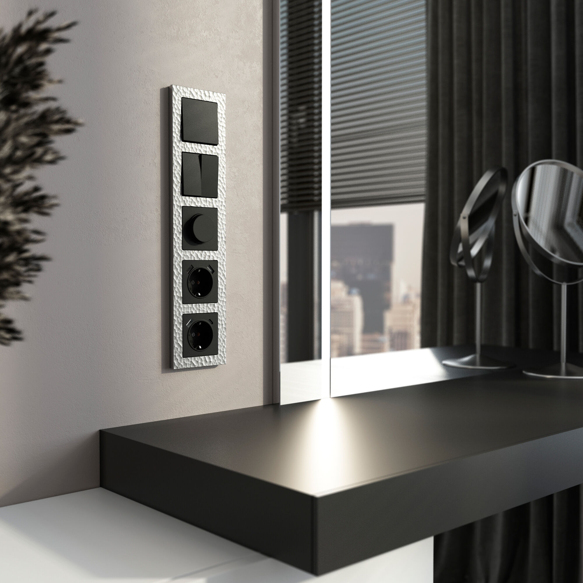 Рамка на 5 постов Hammer (серебряный) Werkel