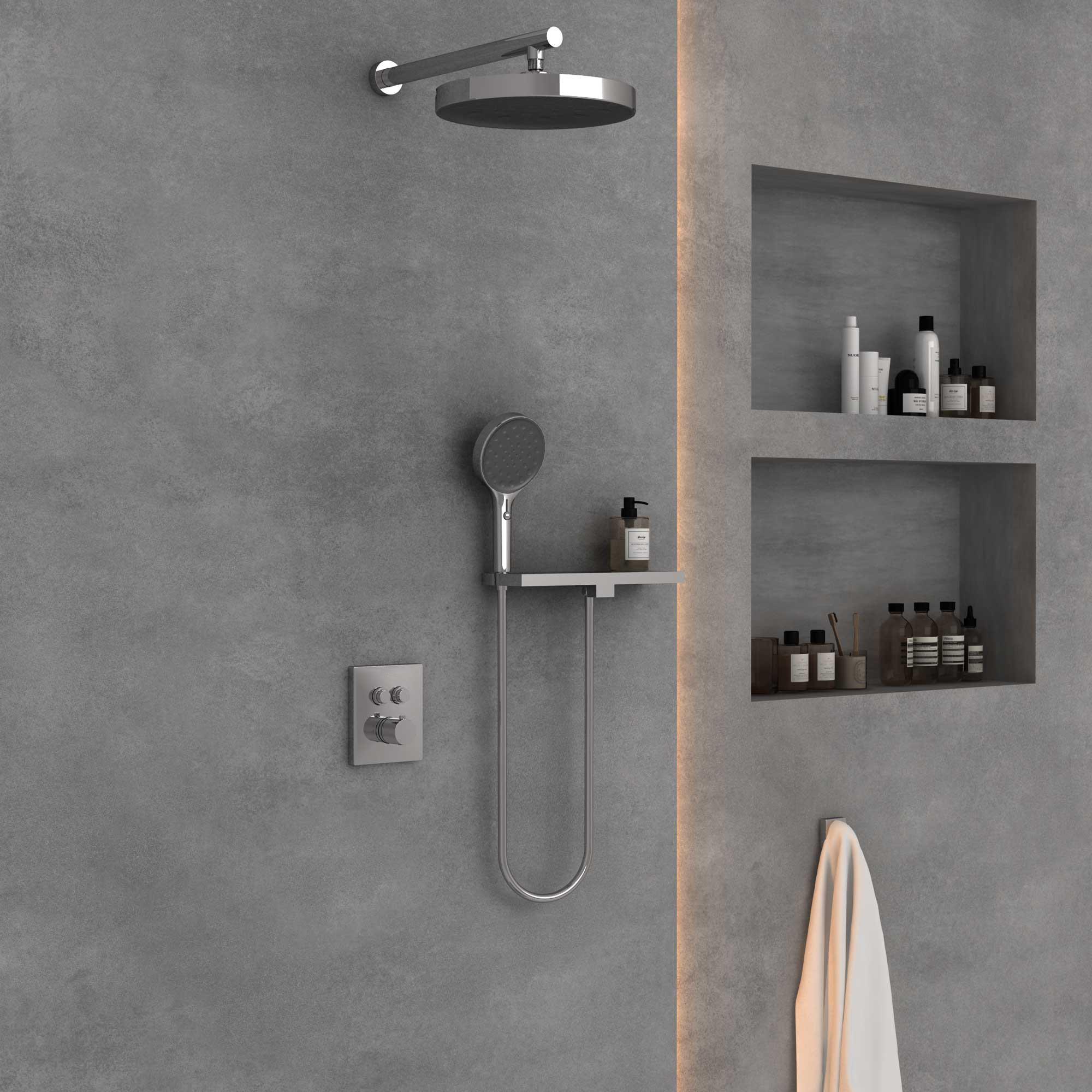 Душевая система Vincea VSFW-3I21T2RCH встраиваемая в стену цвет хром