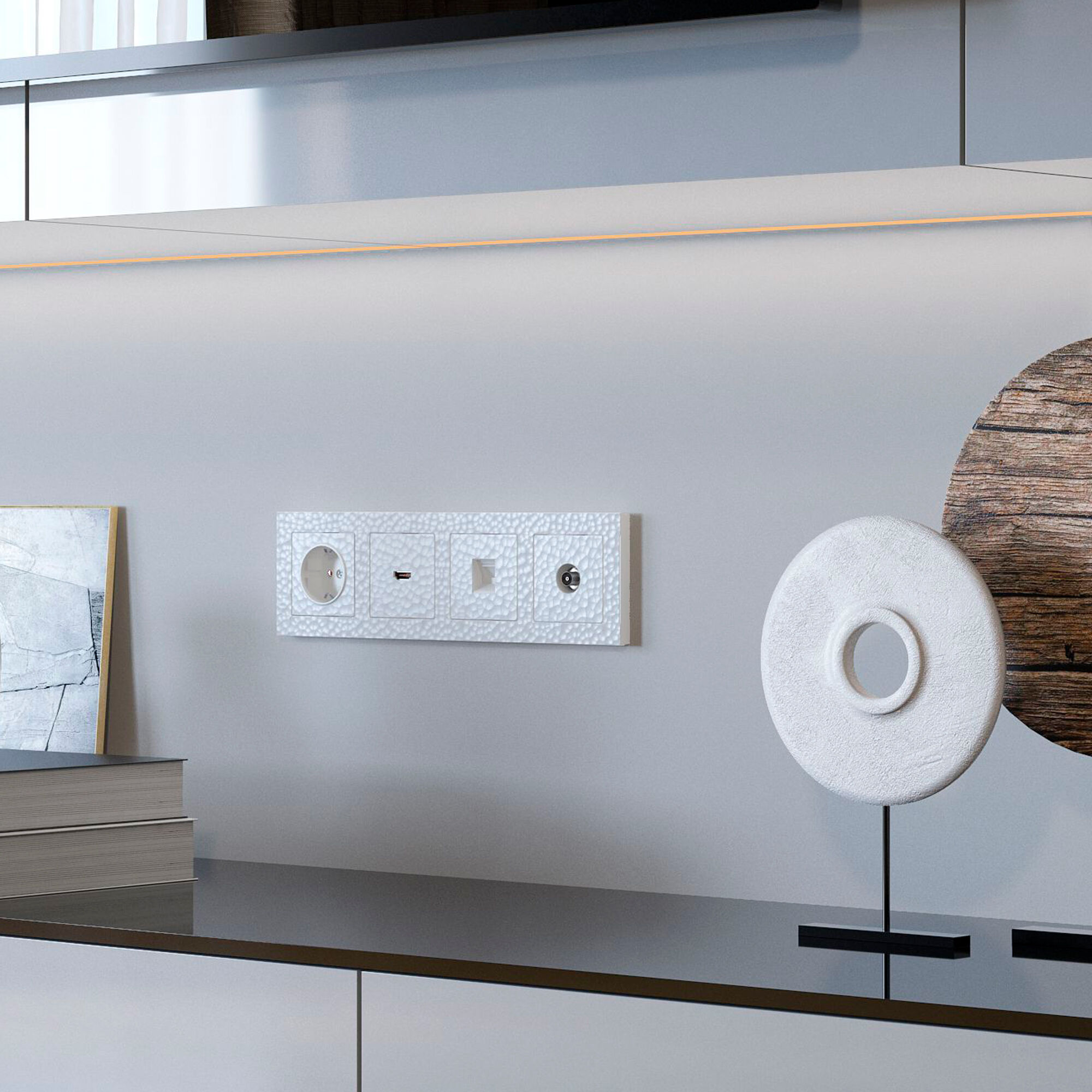 Рамка на 4 поста Hammer (белый) Werkel