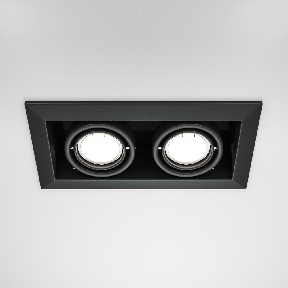 Встраиваемый светильник Maytoni Metal Modern GU10 2x10Вт DL008-2-02-B