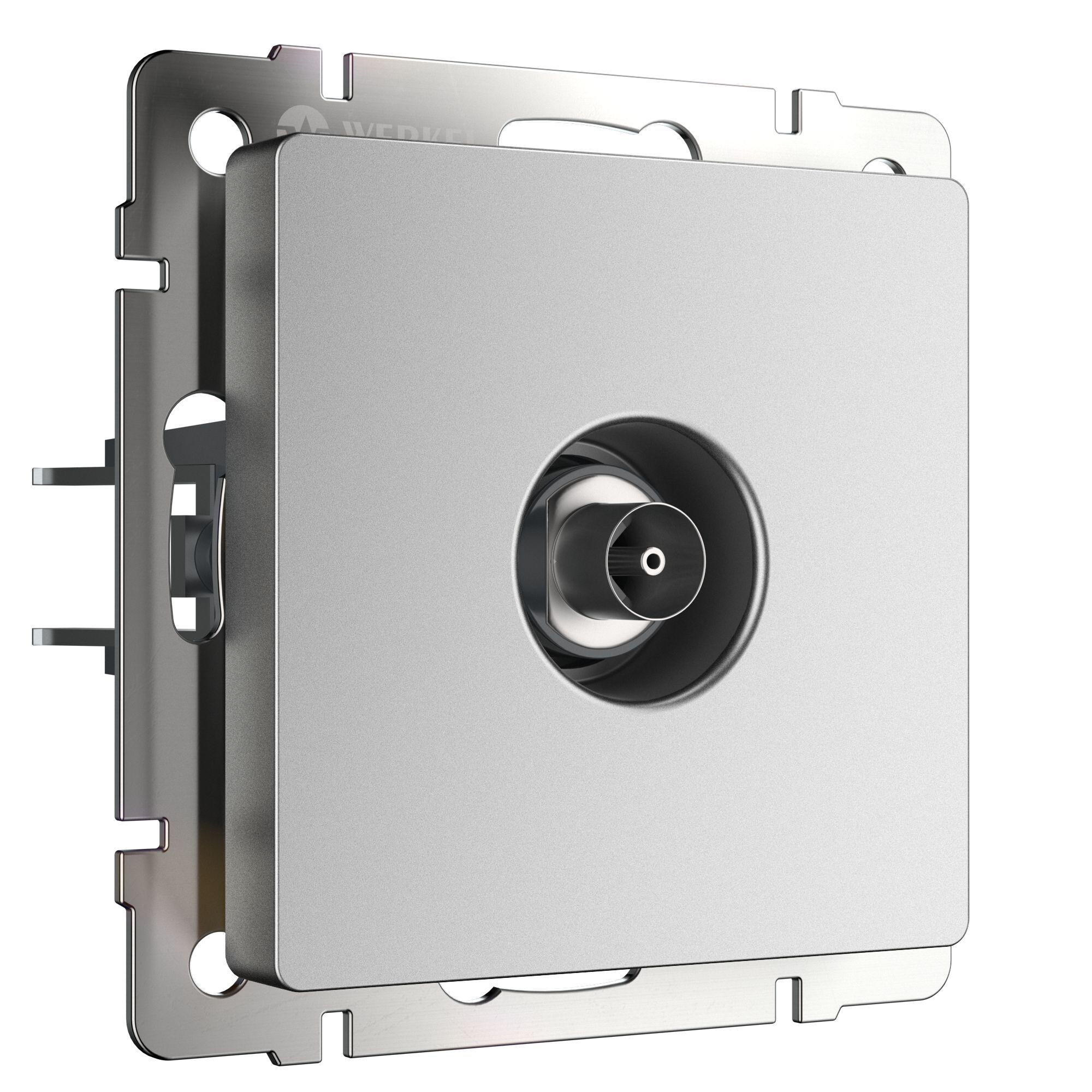 ТВ-розетка оконечная (серебряный матовый) Werkel