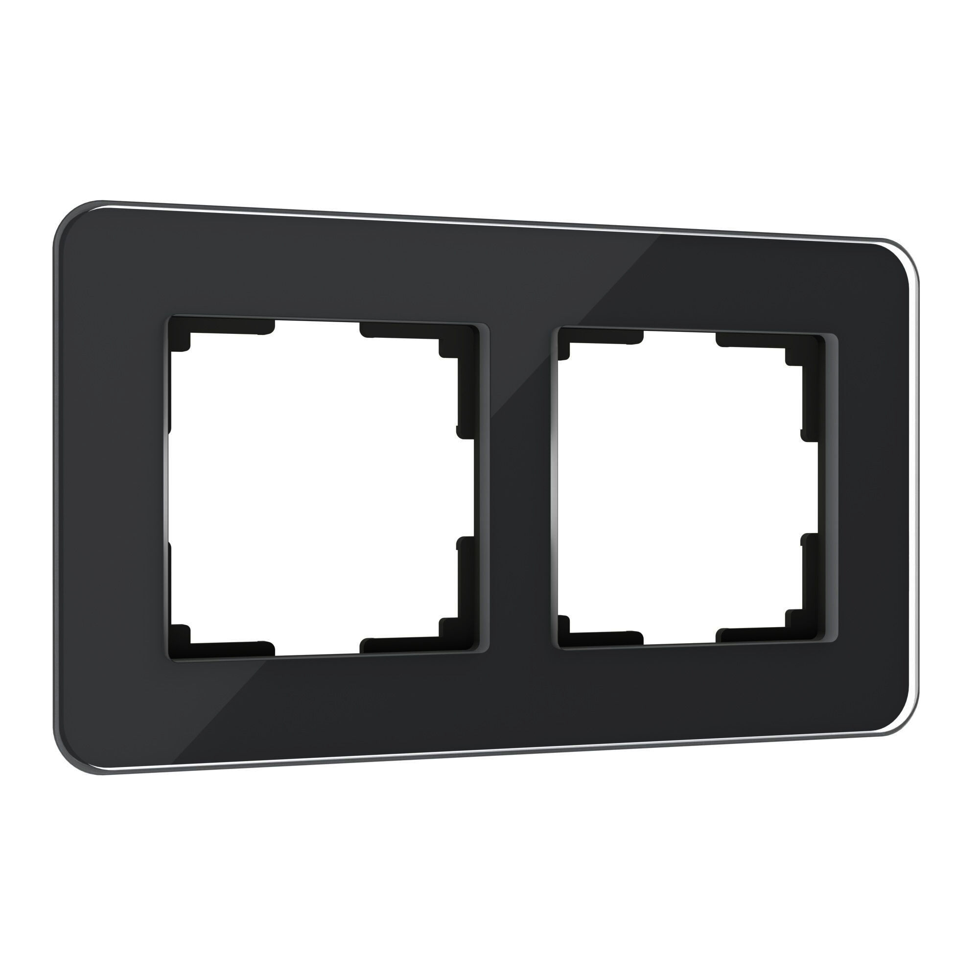 Рамка на 2 поста Elite (черный, стекло) Werkel