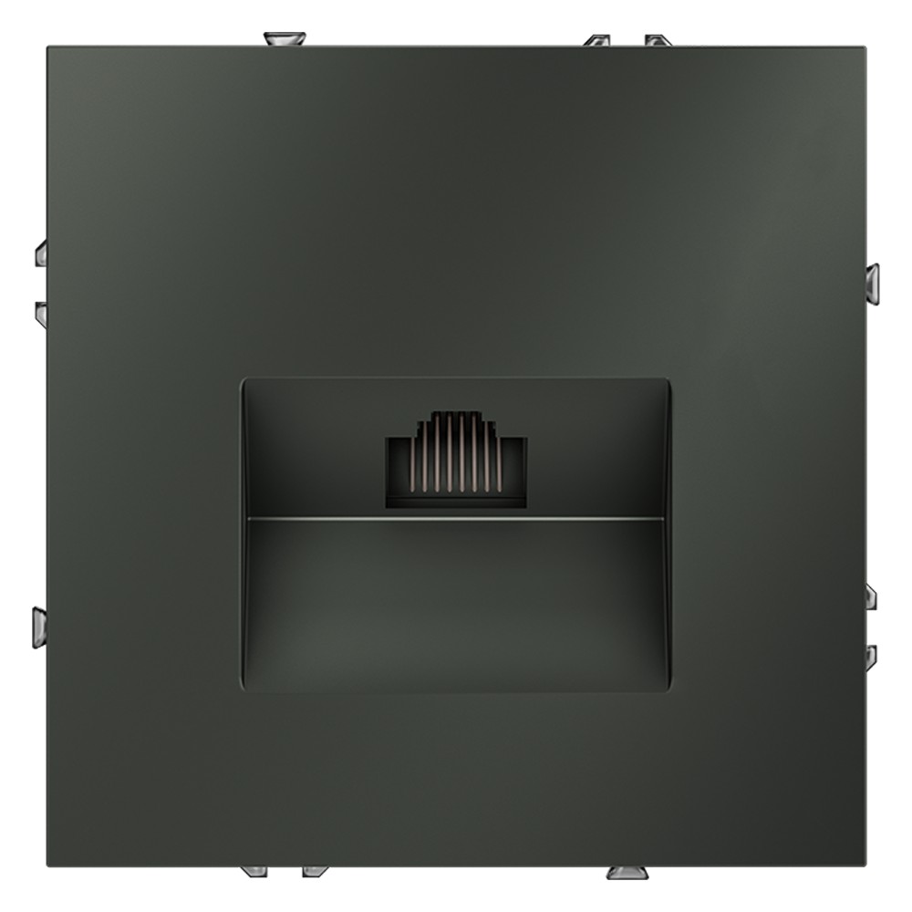 Розетка компьютерная встраиваемая VOLTUM S70 RJ45 кат.6, (титан)