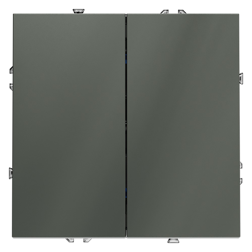 Выключатель встраиваемый VOLTUM S70 двухклавишный 10А, (титан)