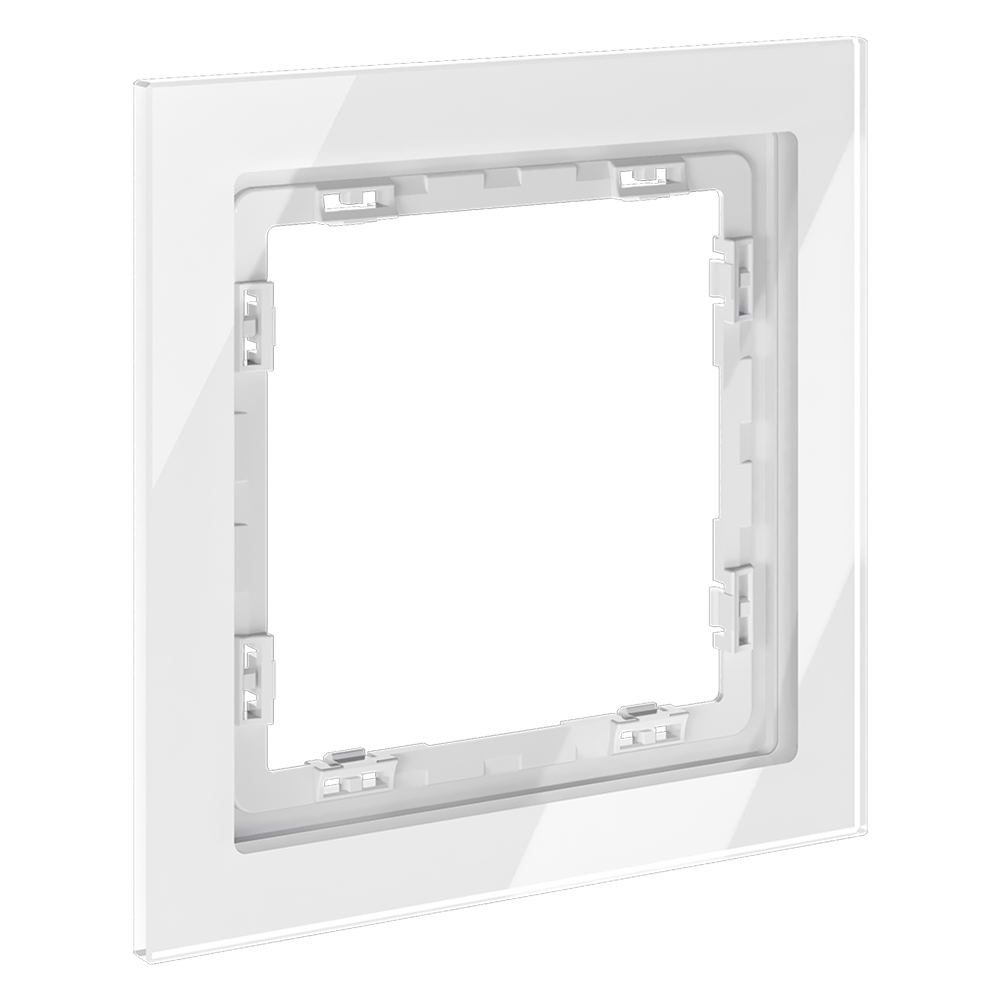 Рамка стеклянная VOLTUM S70 на 1 пост, (белый, стекло)