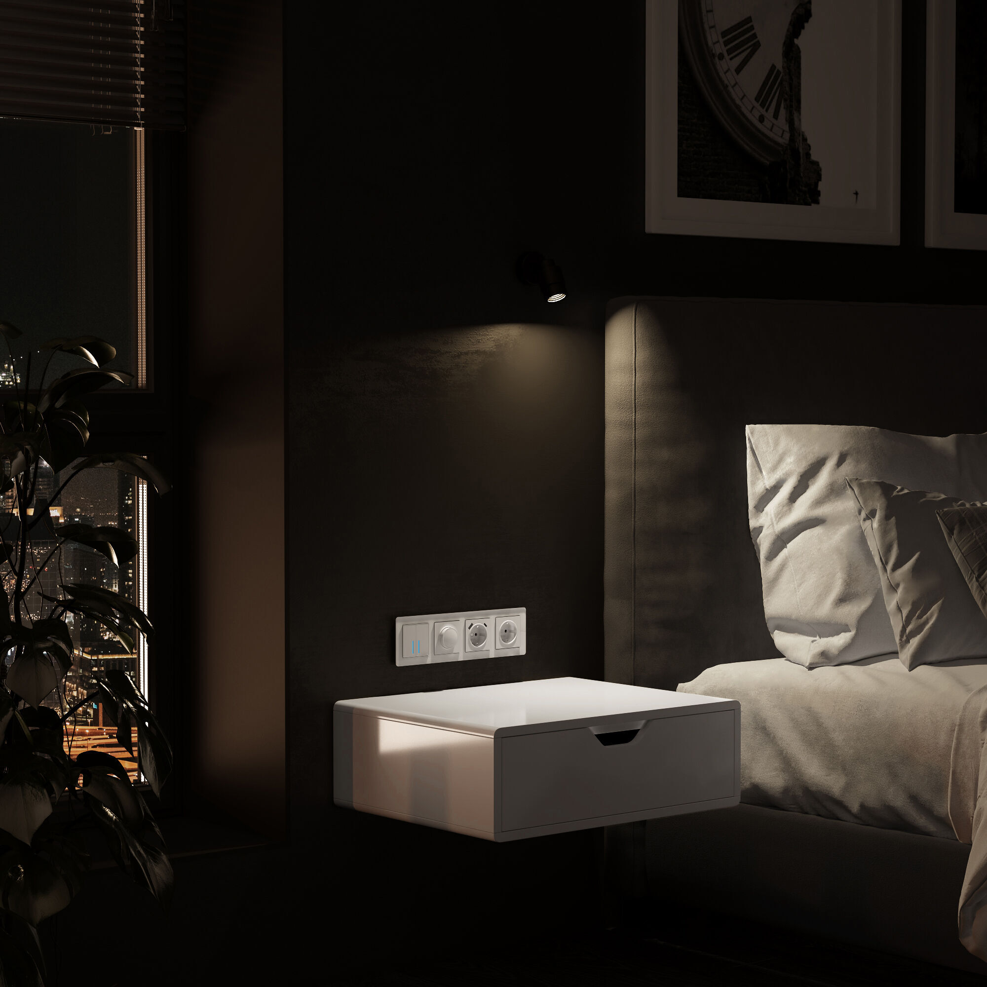 Рамка на 4 поста Acrylic (белый) Werkel