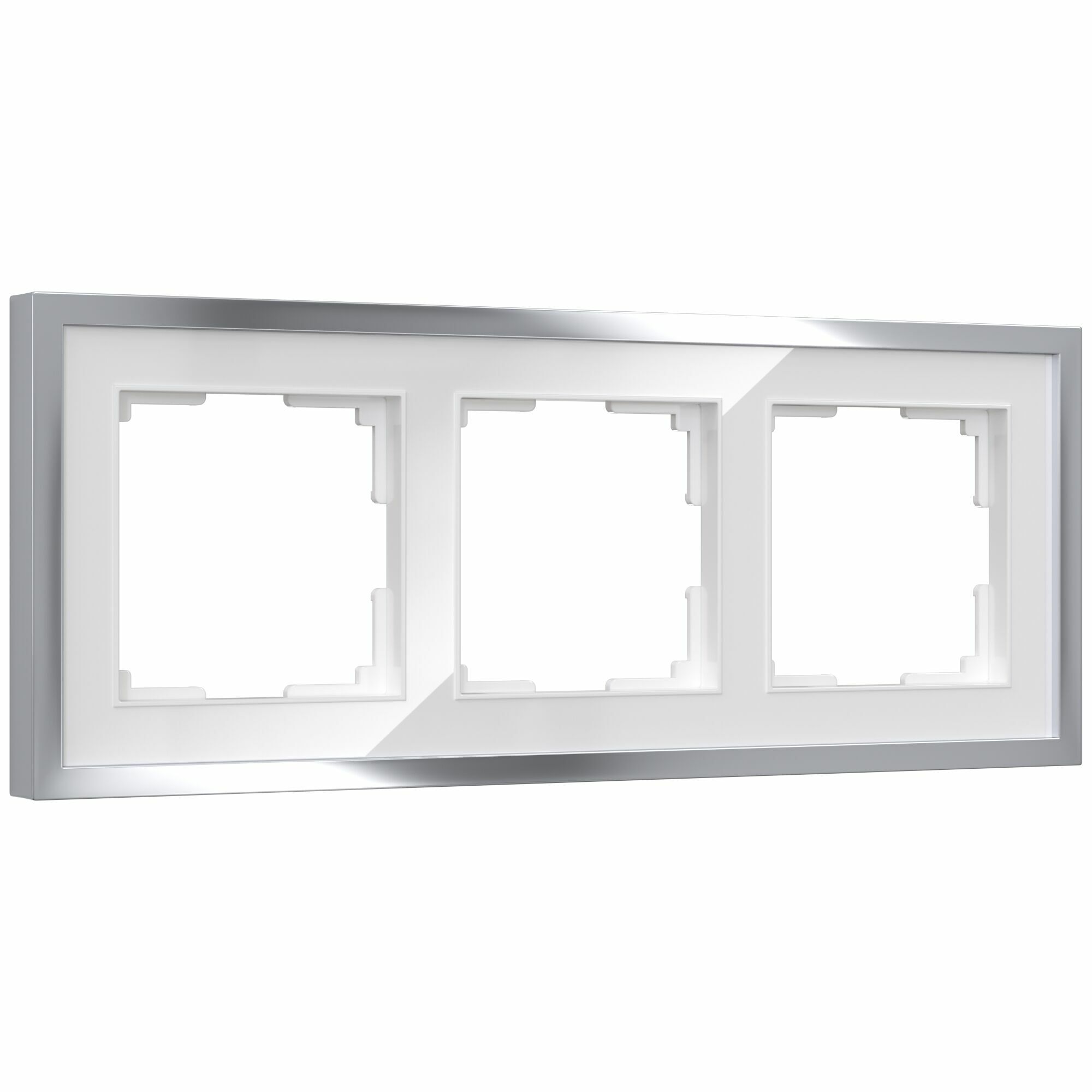 Рамка на 3 поста Baguette (белый/серебро) Werkel