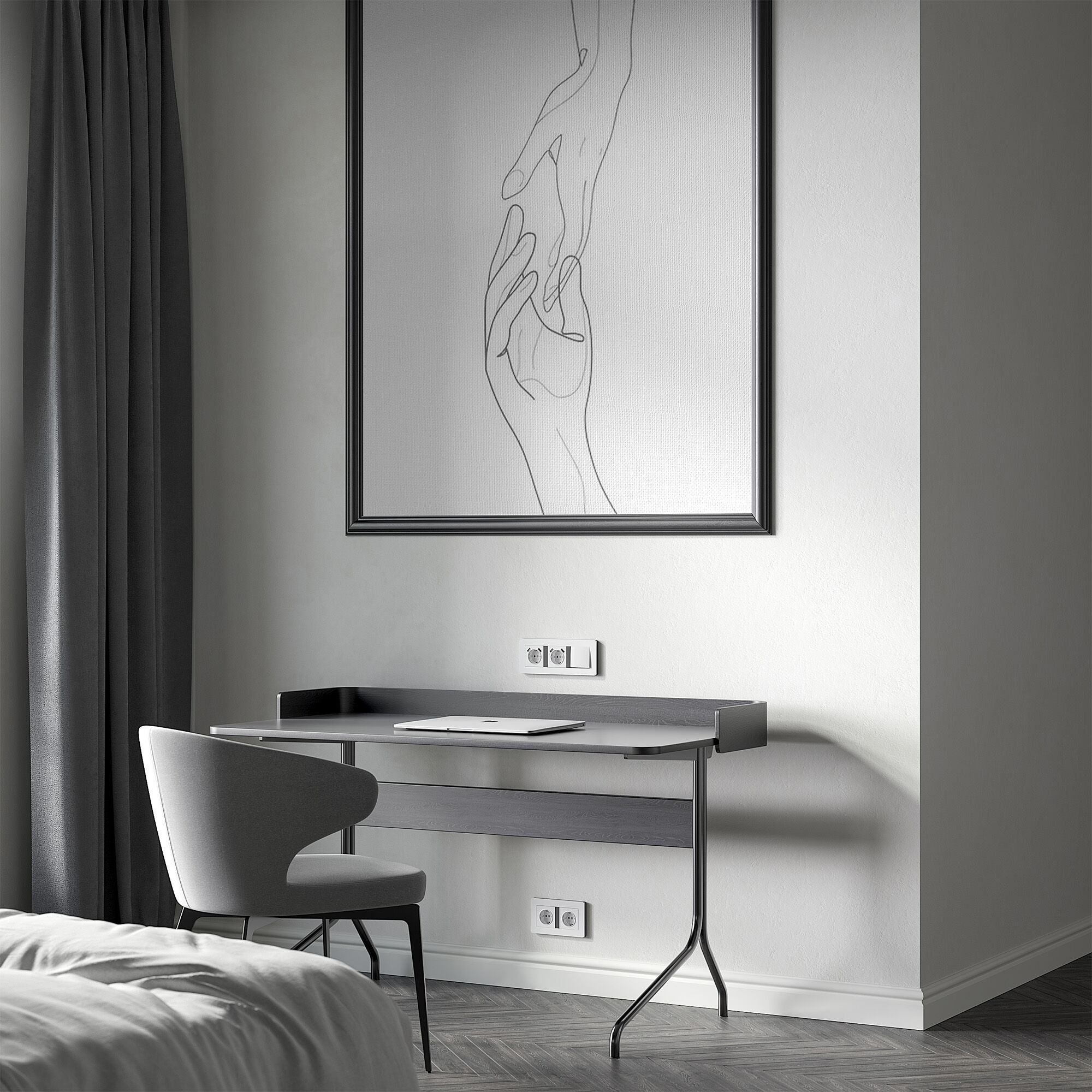 Рамка на 3 поста Split (белый/черный, soft-touch) Werkel