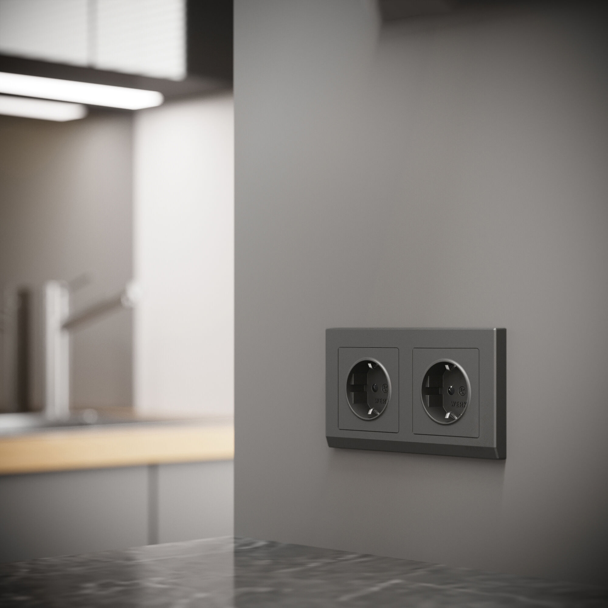 Рамка на 2 поста Stark (графит матовый) Werkel