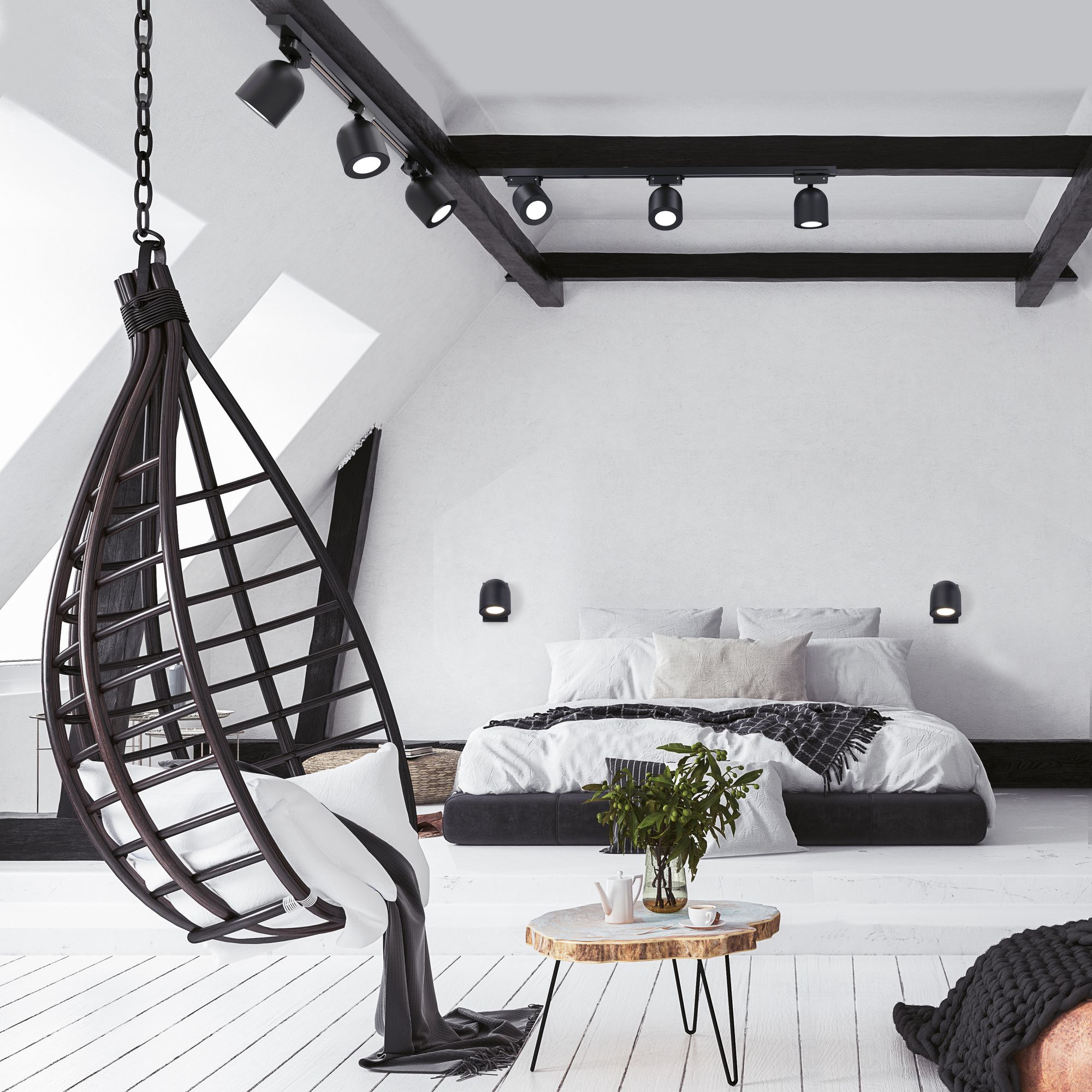 Basic System Трековый поворотный светильник GU10 Ogma черный