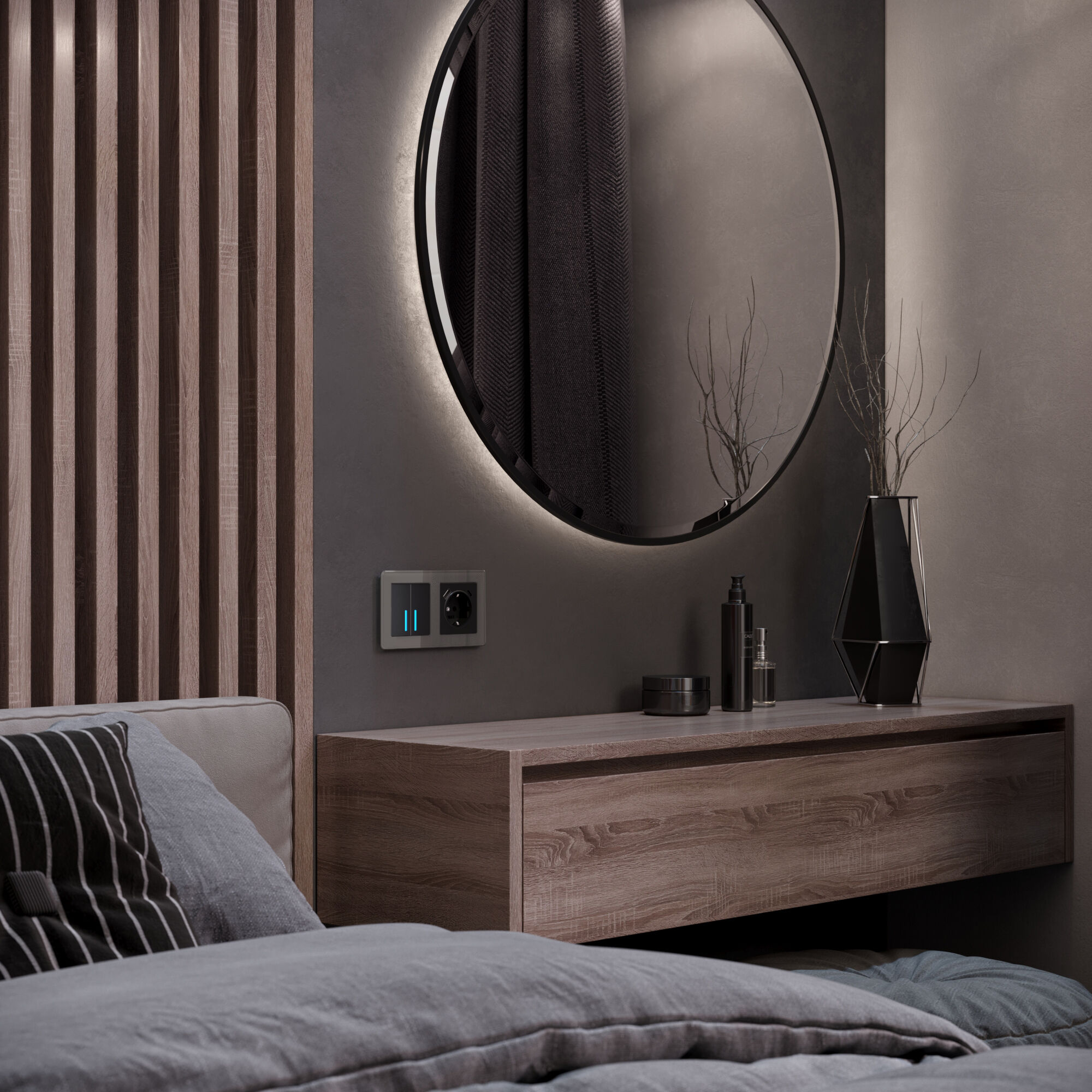 Рамка из акрила на 2 поста Acrylic графит Werkel