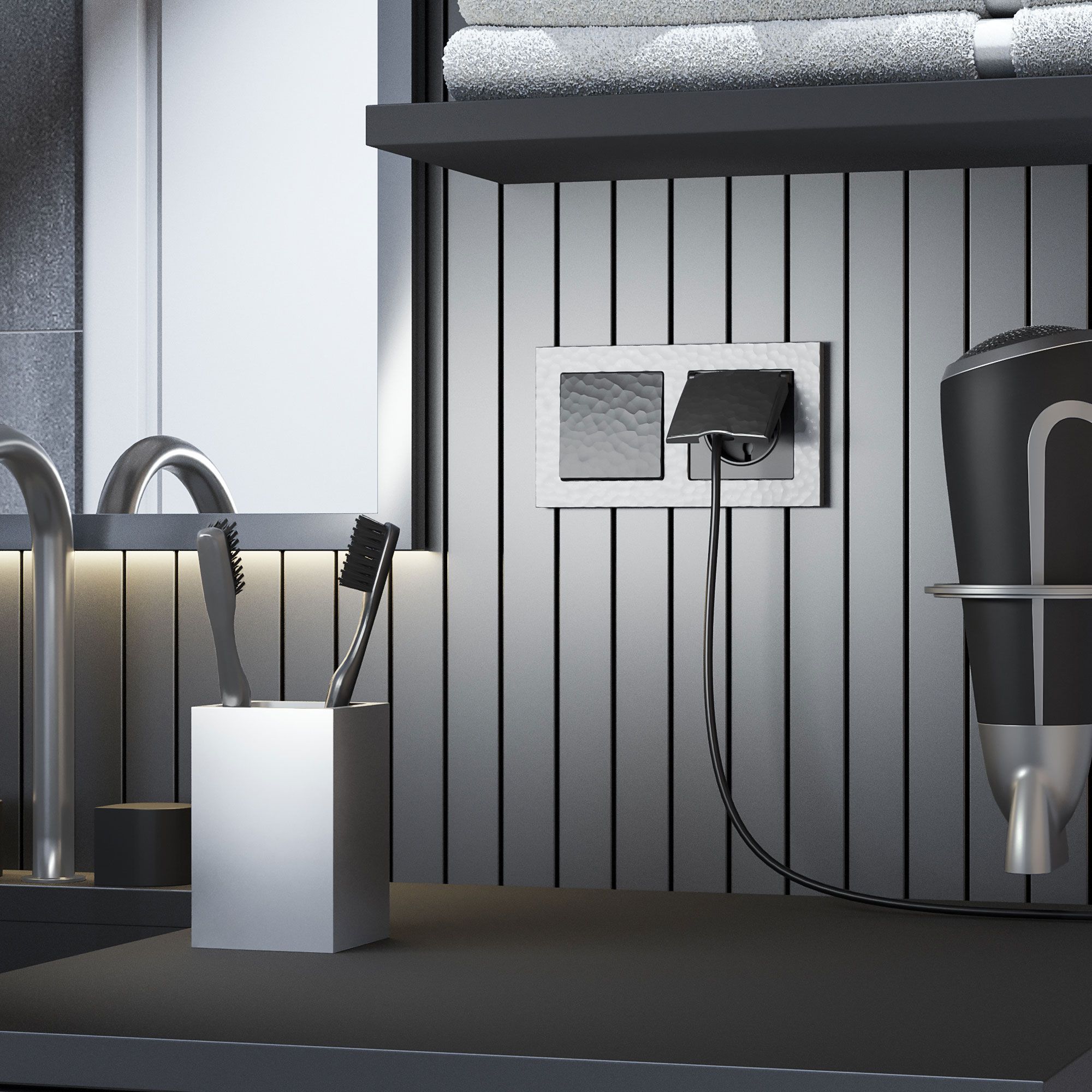 Рамка на 2 поста Hammer (серебряный) Werkel